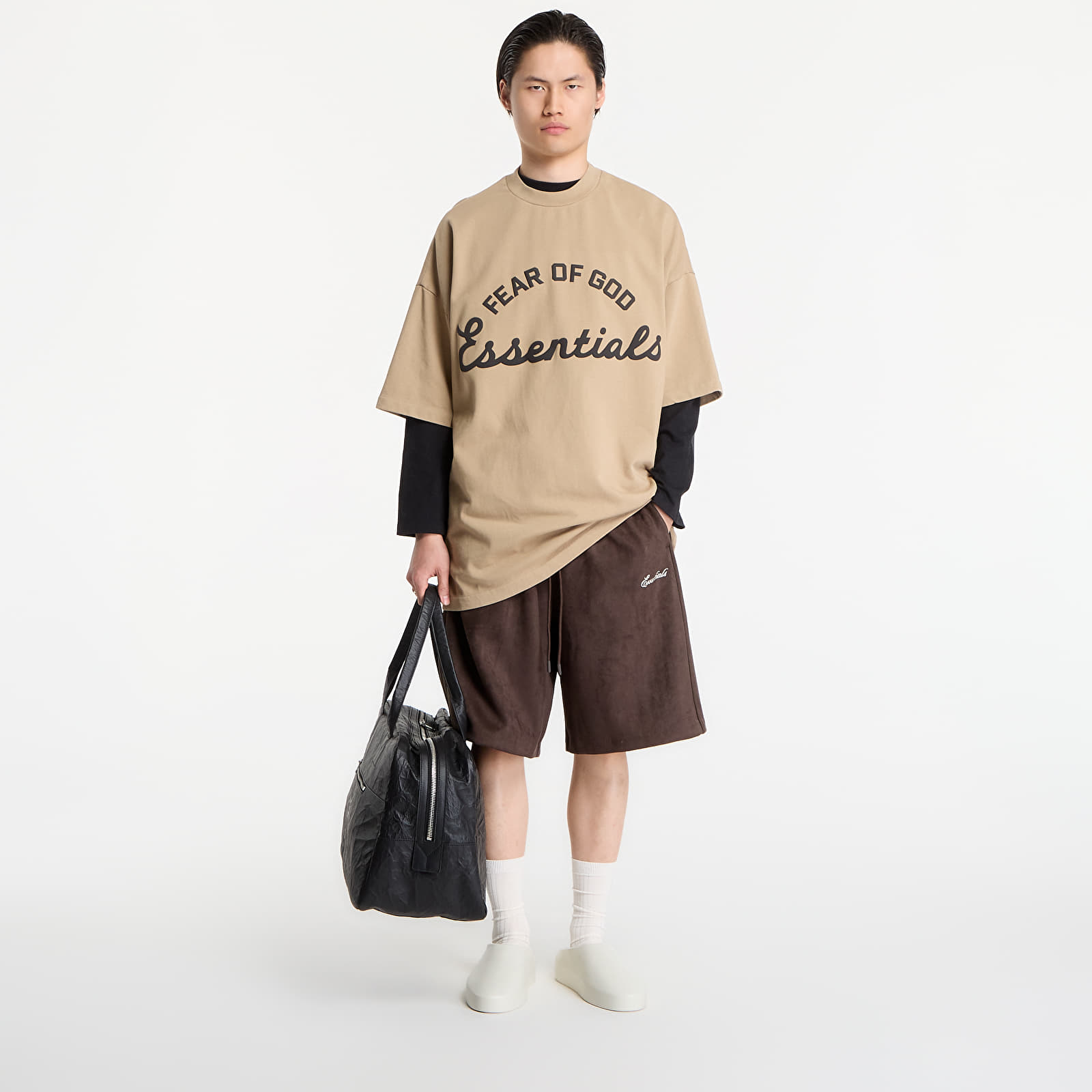 Marškinėliai Fear of God Essentials Training 90'S Short Sleeve Tee Faded Dune