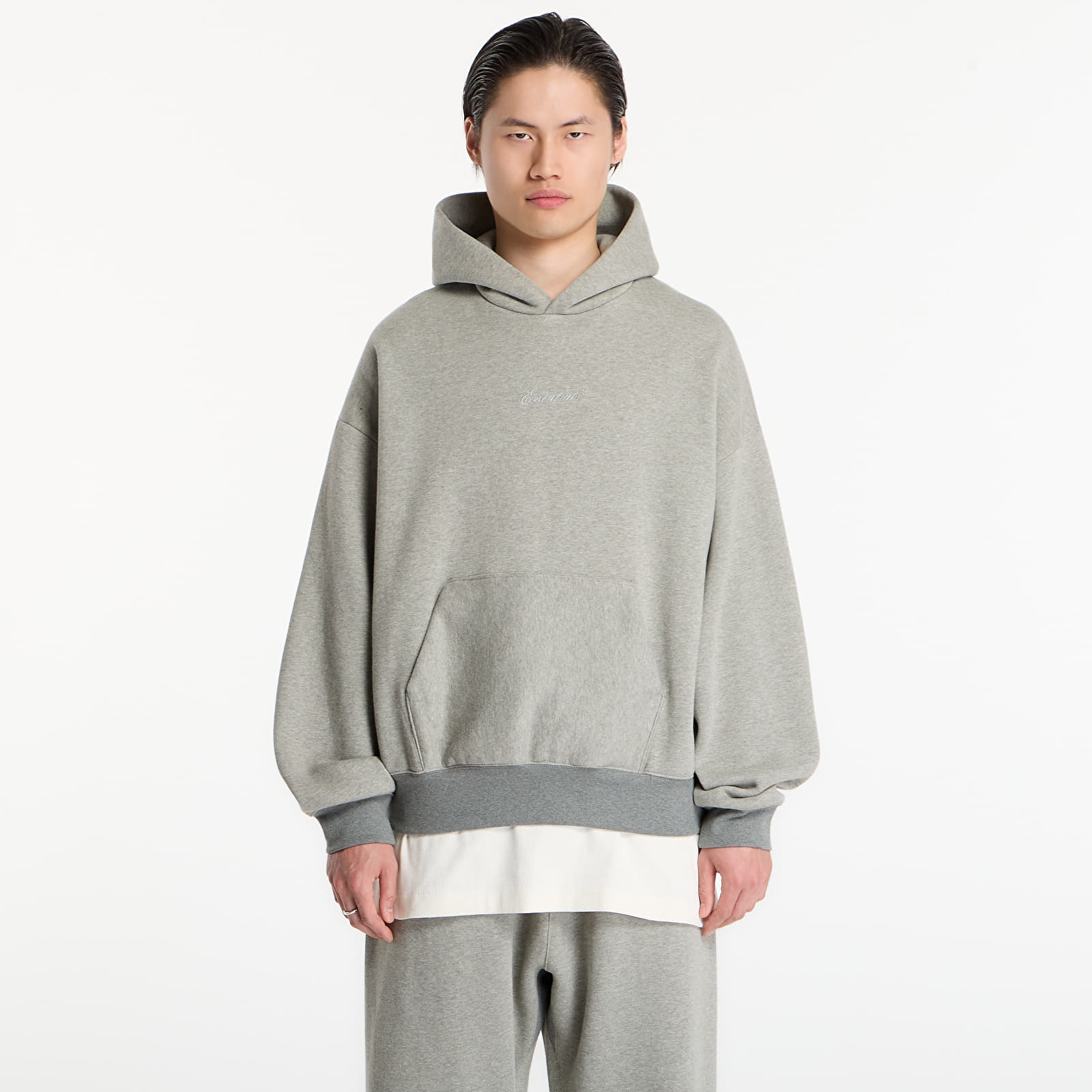 Hoodies och sweatshirts Fear of God Essentials Signature Classic Hoodie Concrete Heather/ Dark Concrete Heather