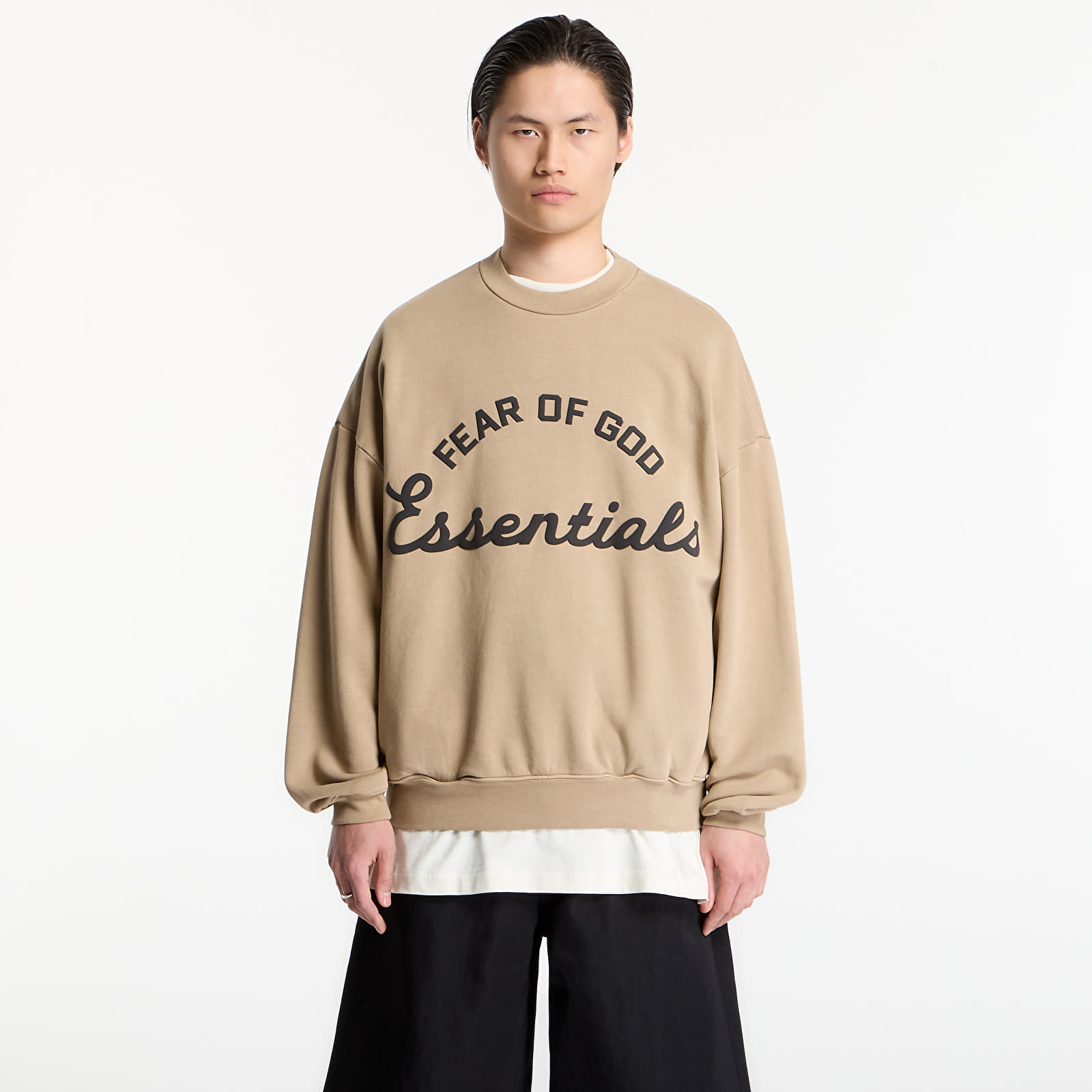 Mikiny Fear of God Essentials Training 90'S Crewneck Sweatshirt Faded Dune