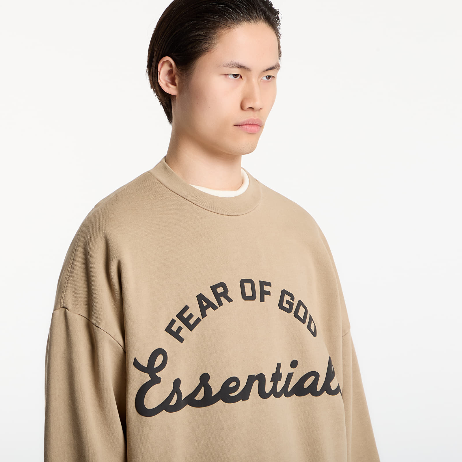 Mikiny Fear of God Essentials Training 90'S Crewneck Sweatshirt Faded Dune