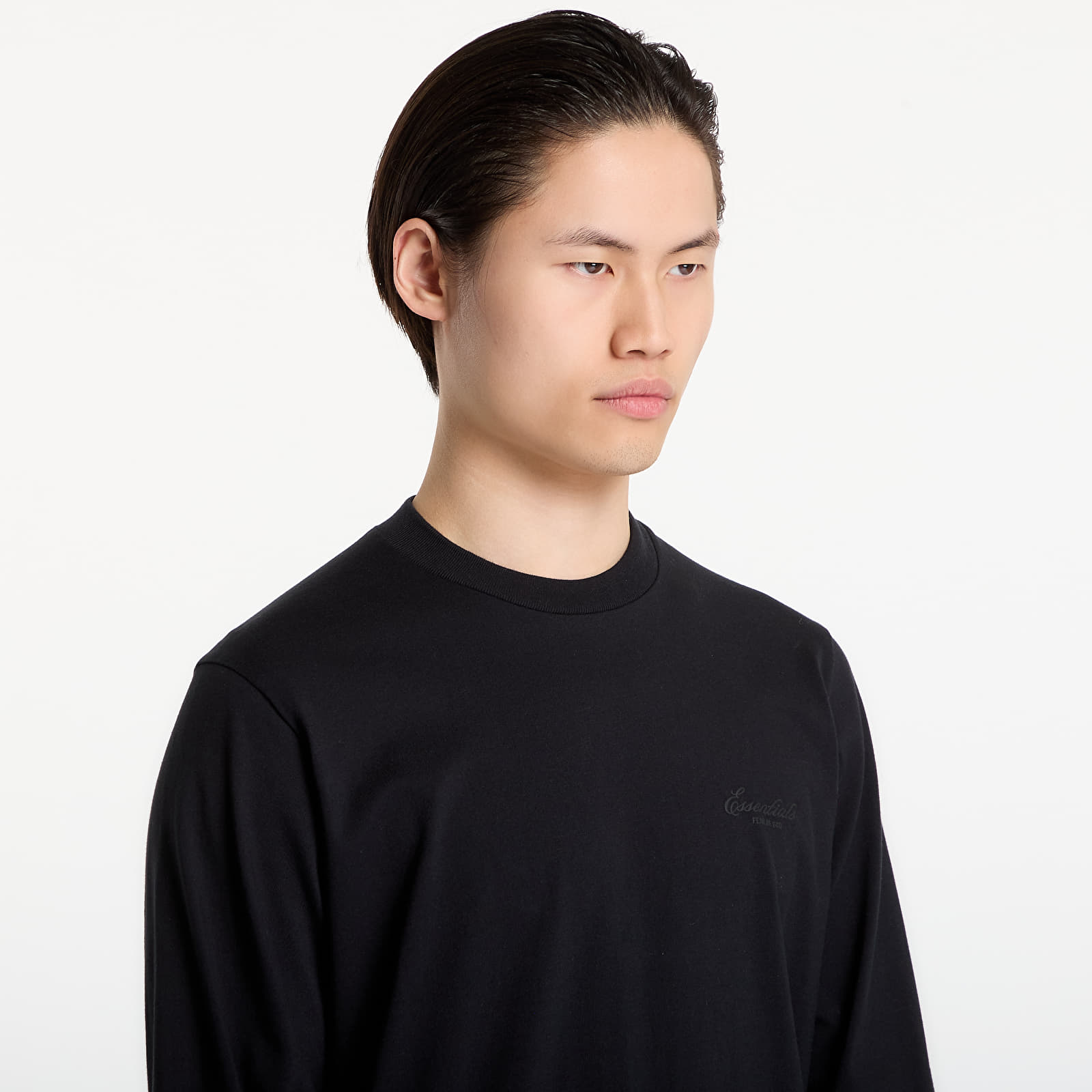 Trička Fear of God Essentials Classic Long Sleeve Tee Vintage Black