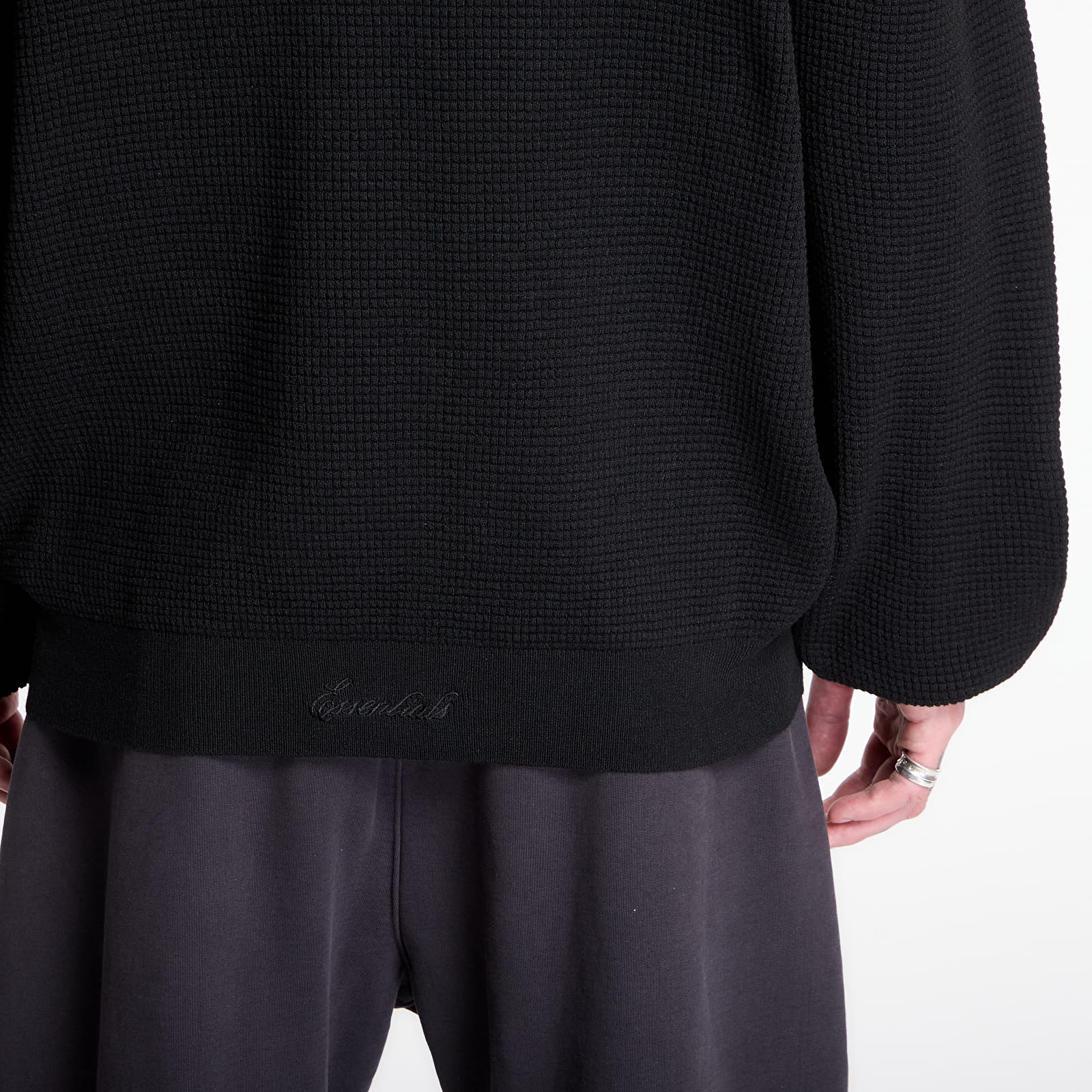 Hoodies and sweatshirts  Fear of God Essentials Signature Waffle 90'S Crewneck Vintage Black