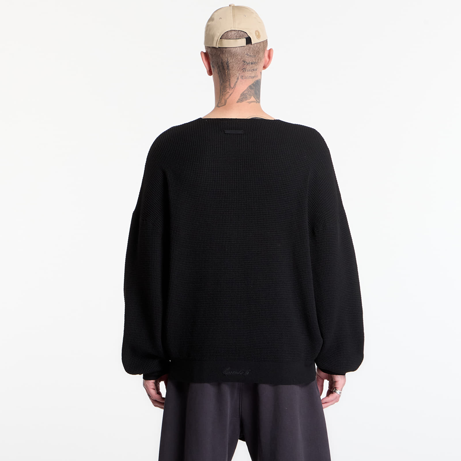 Hoodies and sweatshirts  Fear of God Essentials Signature Waffle 90'S Crewneck Vintage Black