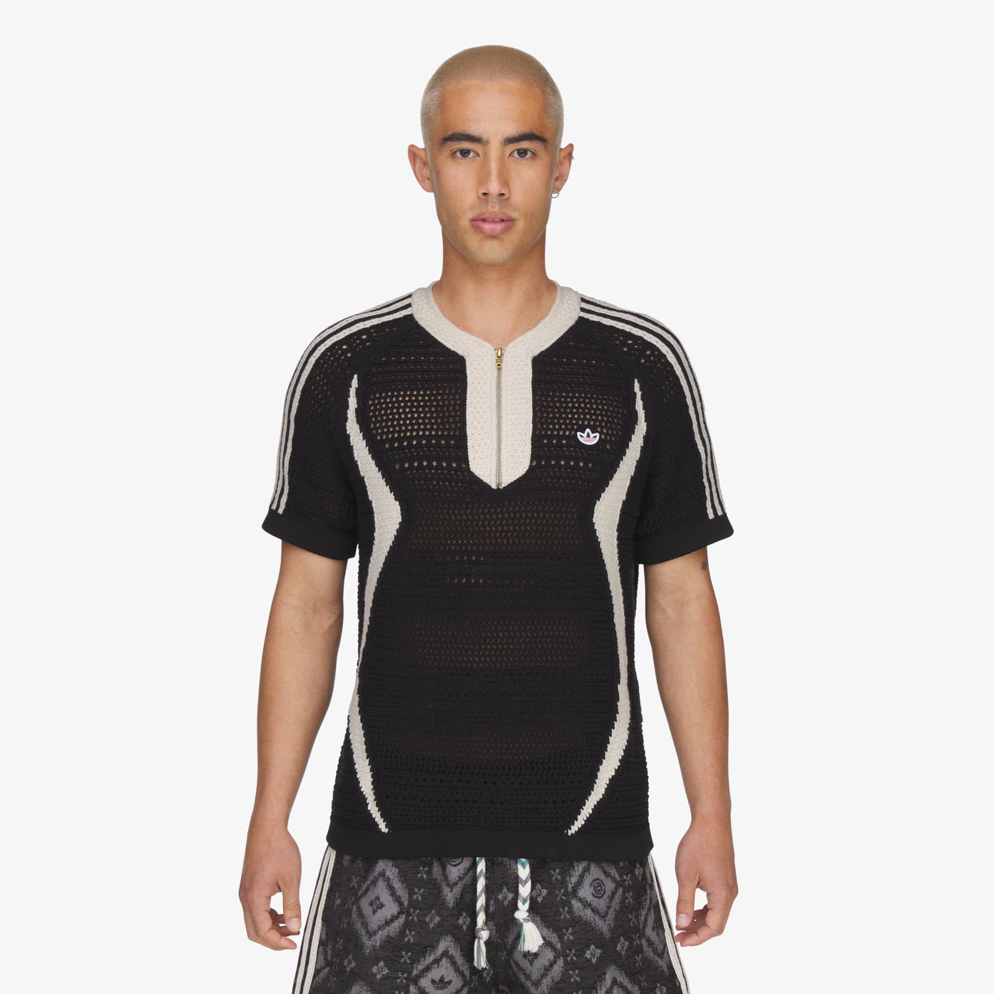 Джърси adidas x Clot Knit Jersey By Edison Chen UNISEX Black/ Wonder White XXL