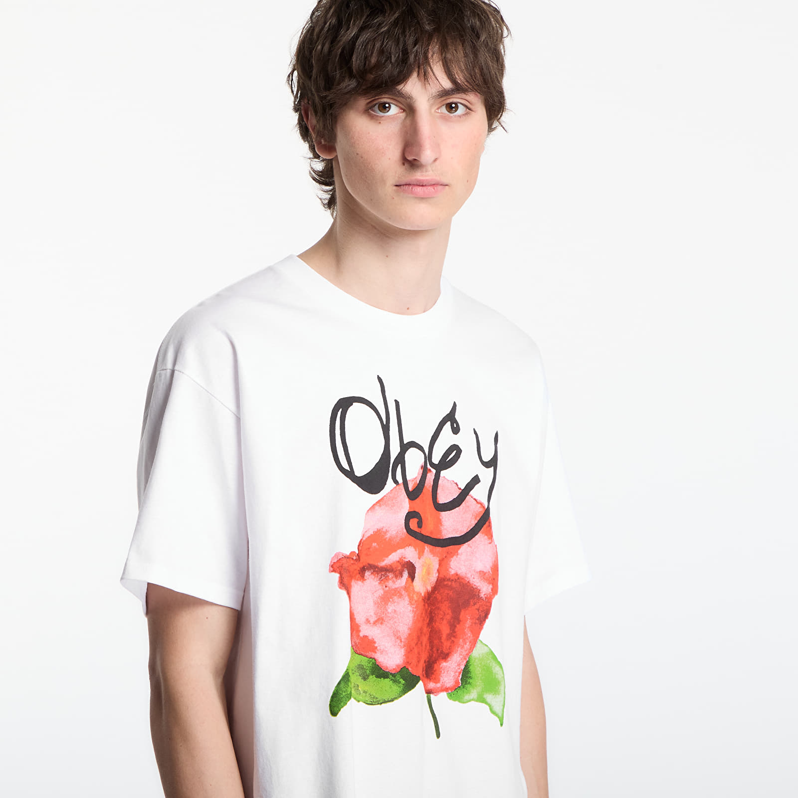 T-shirts OBEY Watercolor Poppy White