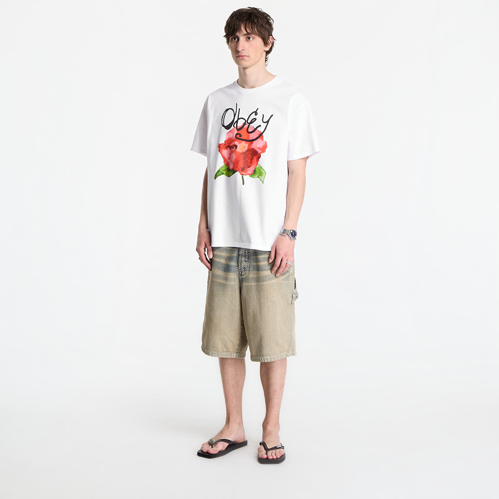 T-shirts OBEY Watercolor Poppy White