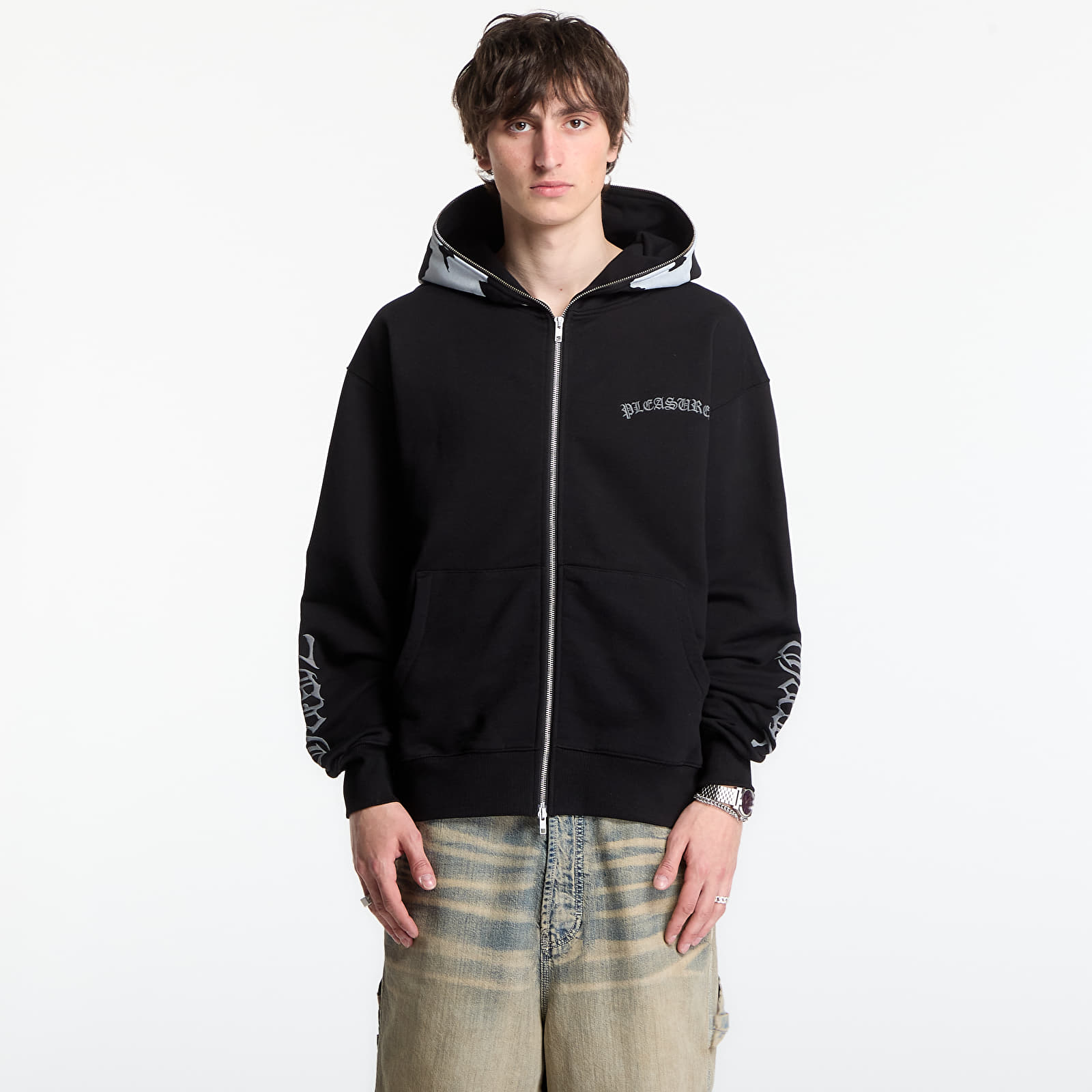 Hoodies en truien PLEASURES Balaclava Zip Hoodie Black