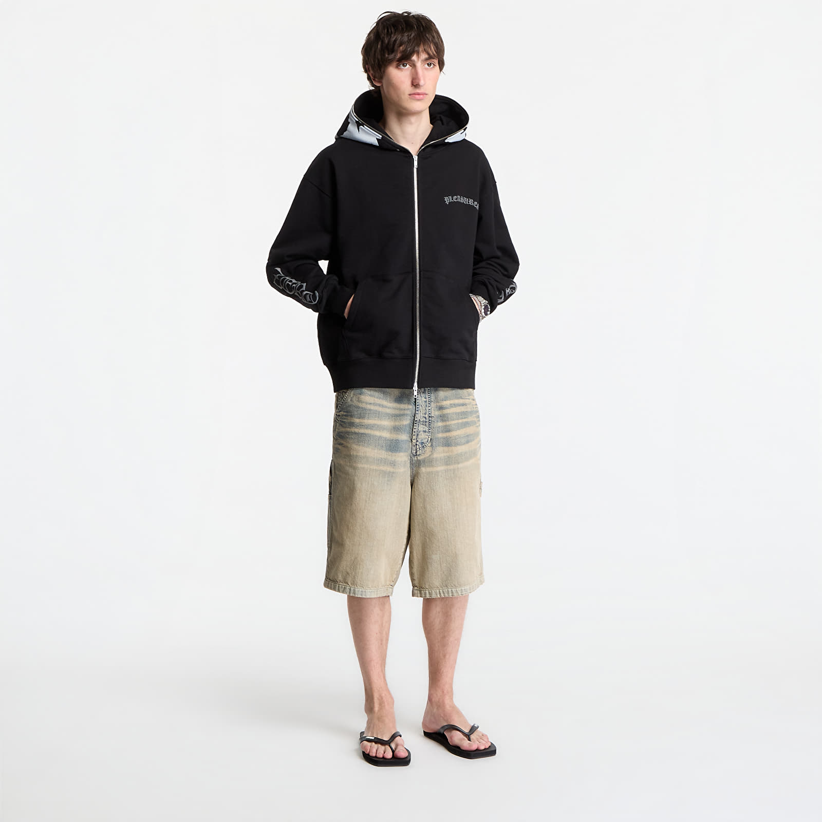 Hoodies en truien PLEASURES Balaclava Zip Hoodie Black