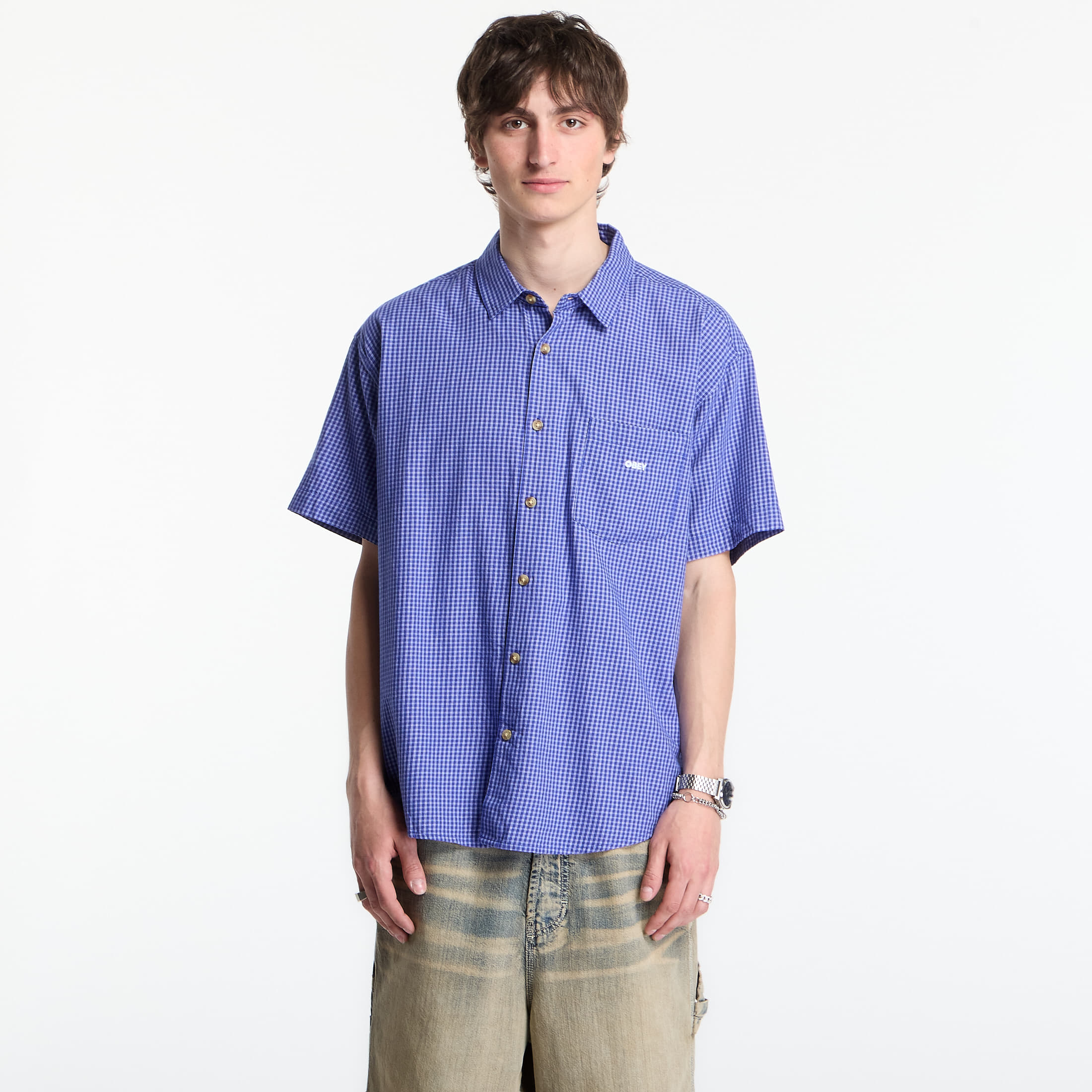 Camicia OBEY Bigwig Frank Woven Surf Blue Multi