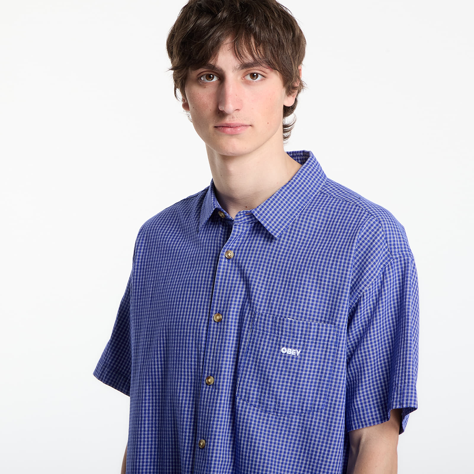 Camisas OBEY Bigwig Frank Woven Surf Blue Multi