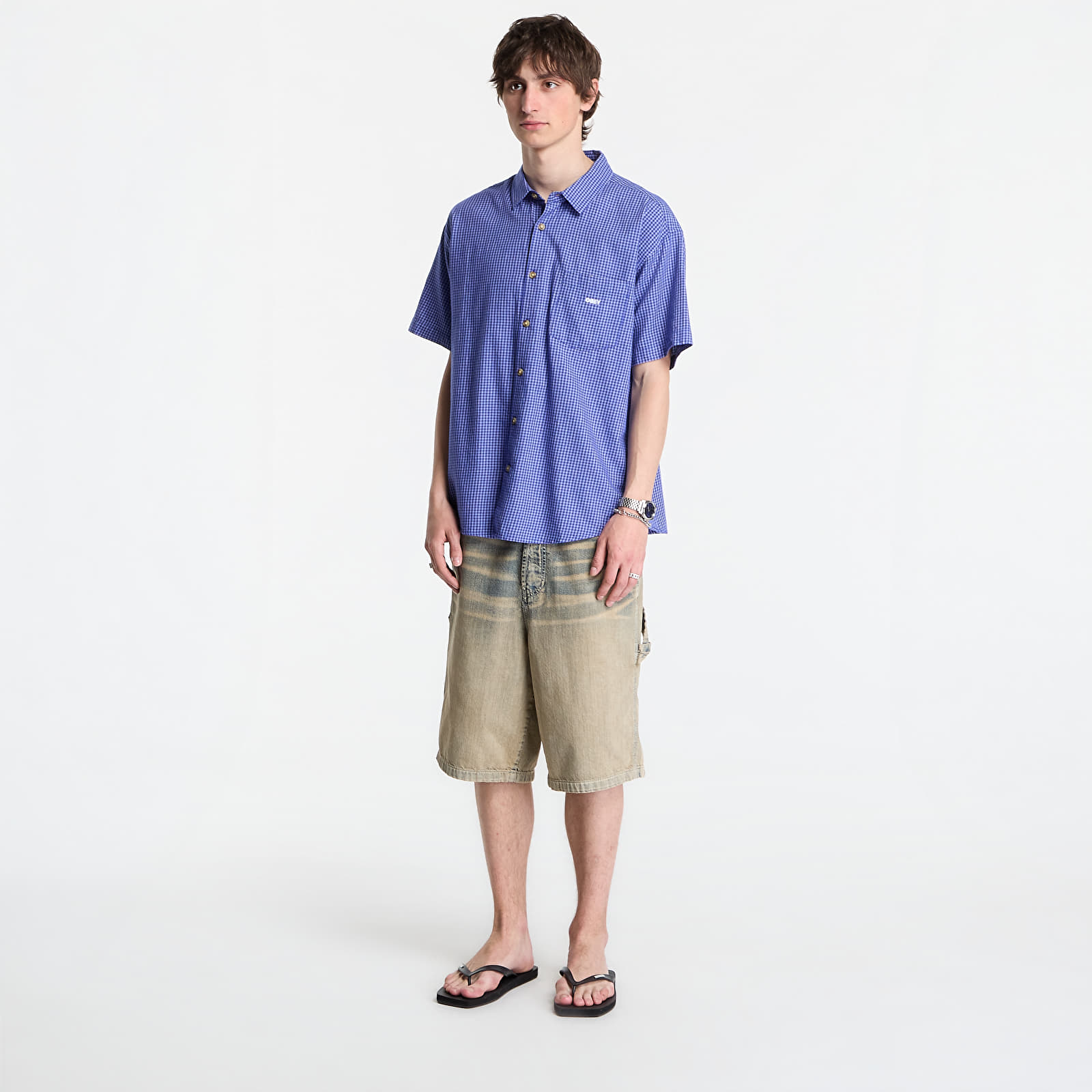 Camisas OBEY Bigwig Frank Woven Surf Blue Multi