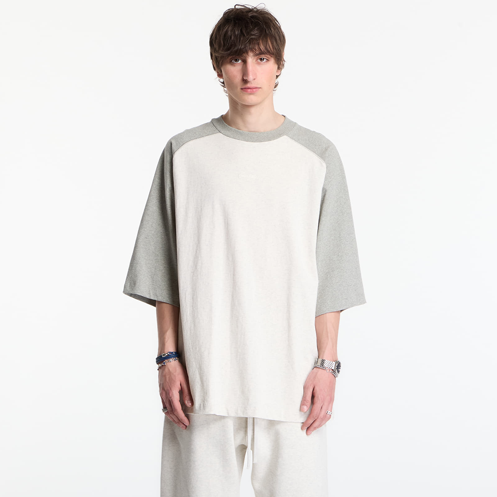 T-shirts Fear of God Essentials Signature Baseball Tee Oatmeal Heather/ Concrete Heather