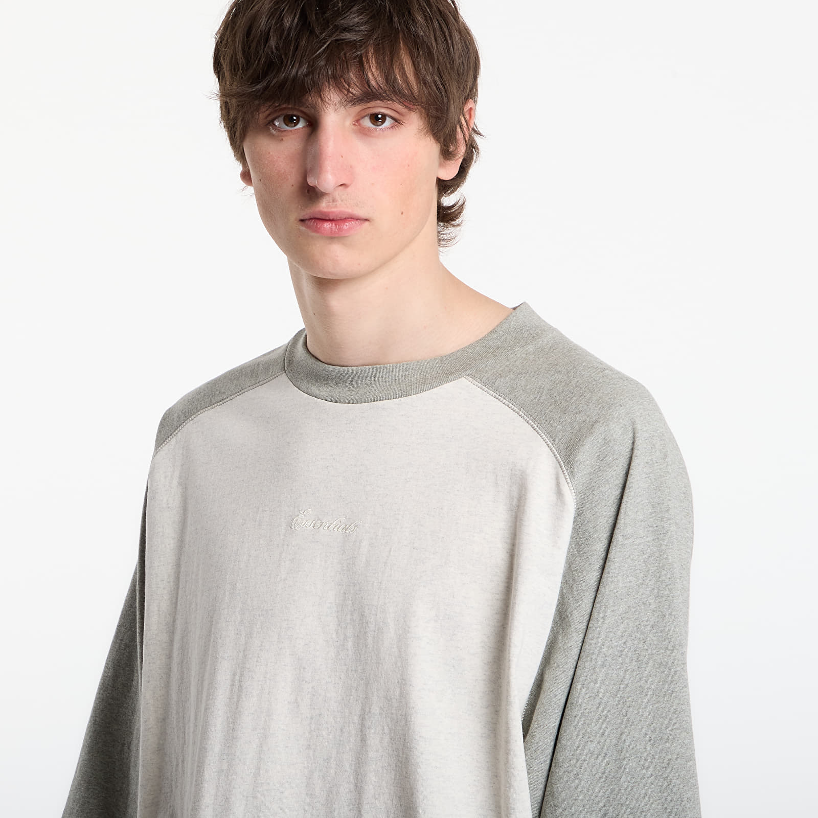 T-shirts Fear of God Essentials Signature Baseball Tee Oatmeal Heather/ Concrete Heather
