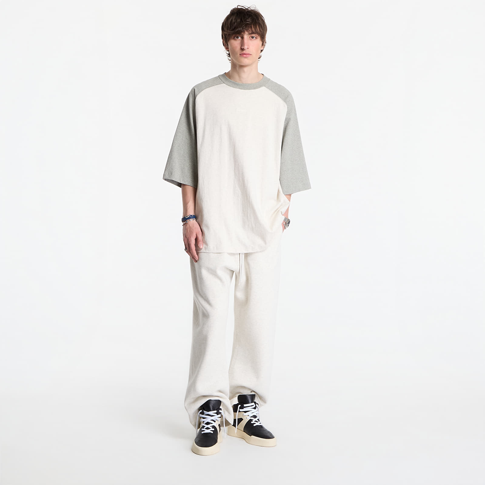 T-shirts Fear of God Essentials Signature Baseball Tee Oatmeal Heather/ Concrete Heather