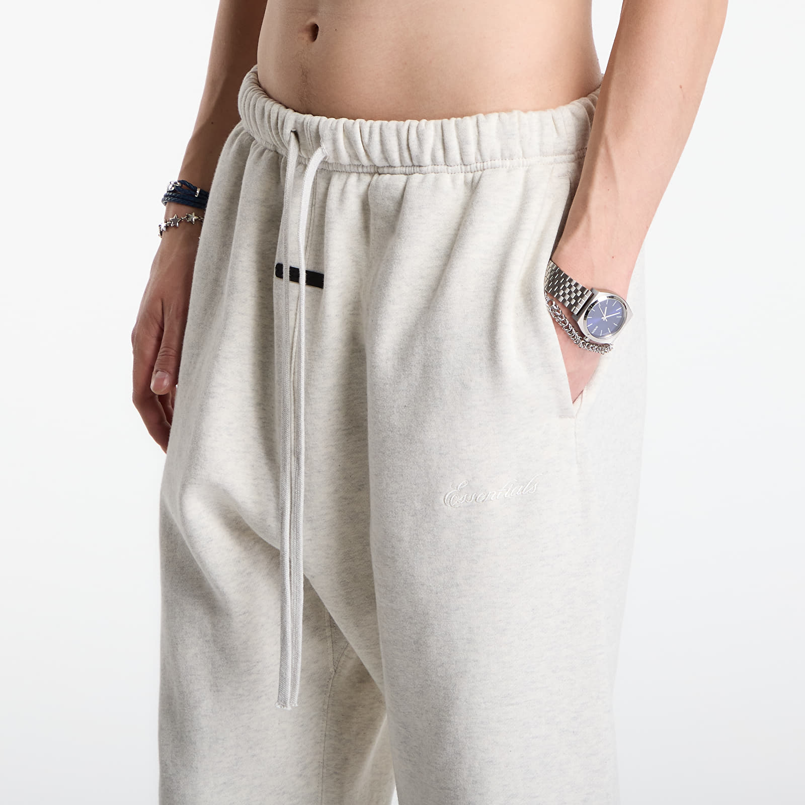 Tepláky Fear of God Essentials Signature Classic Fit Flare Sweatpants Oatmeal Heather/ Light Heather