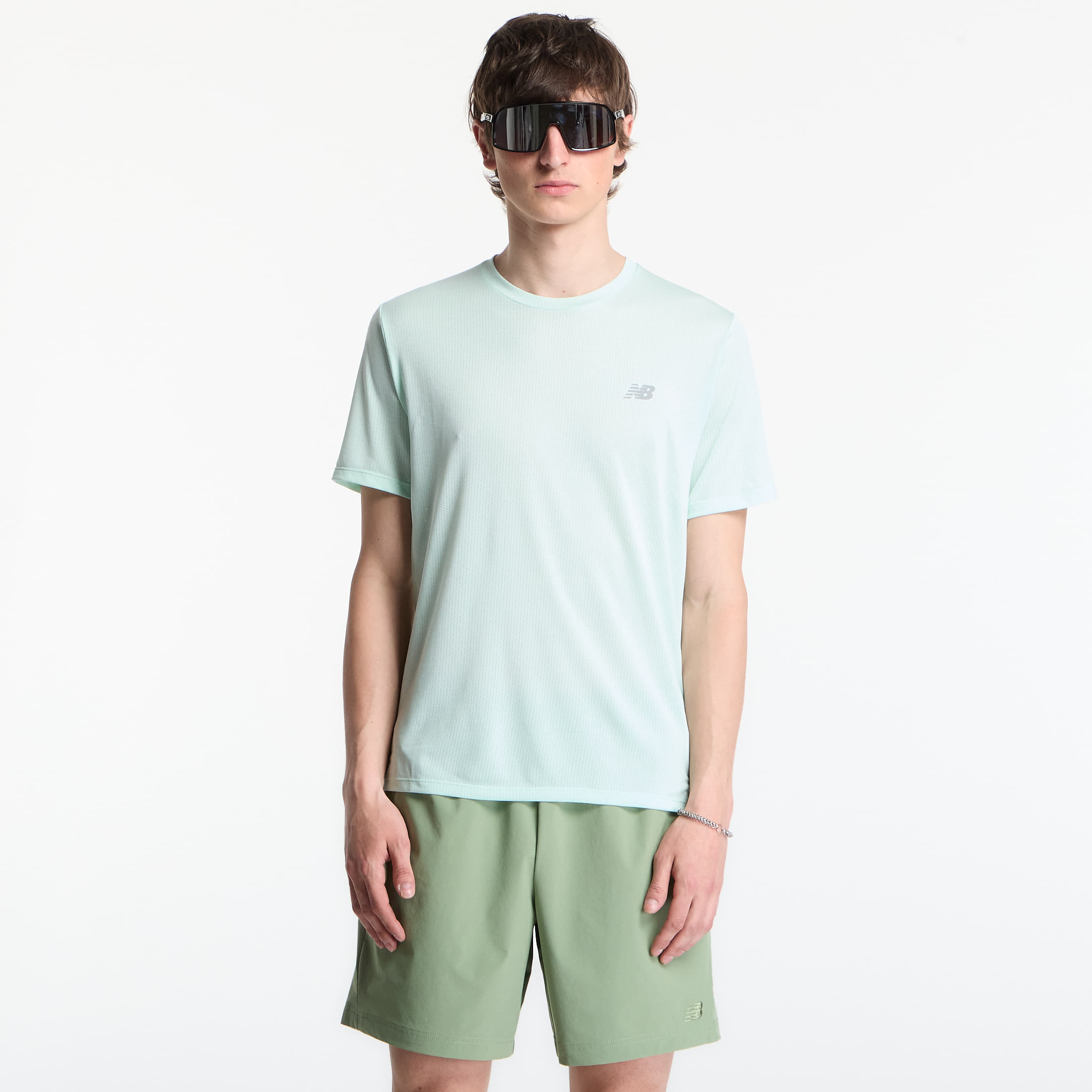 Levně Tričko New Balance Athletics T-Shirt Cosmic Jade Heather L