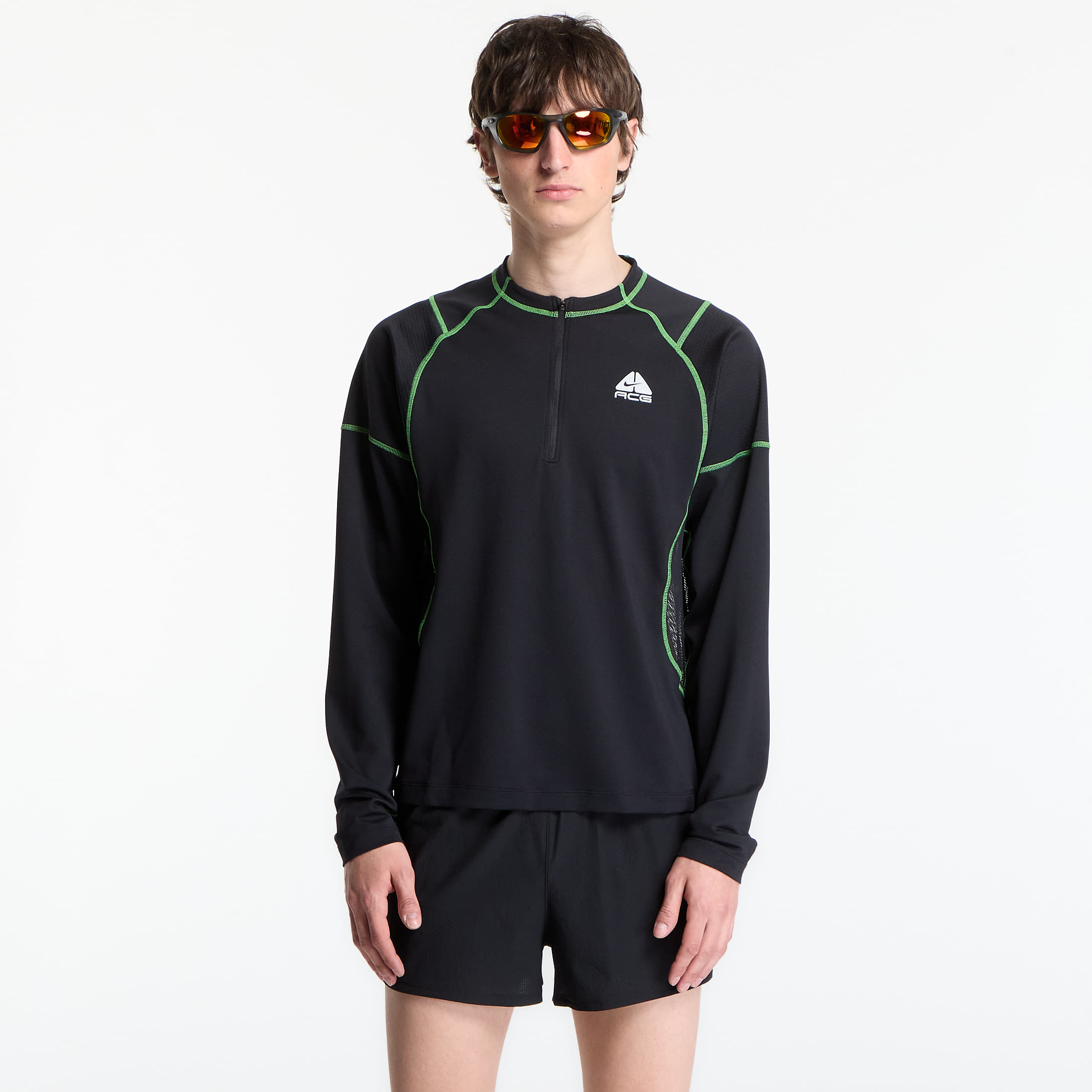 aglietta Nike ACG "Vault" Dri-FIT Long-Sleeve Top Black/ ean Green/ Suit White