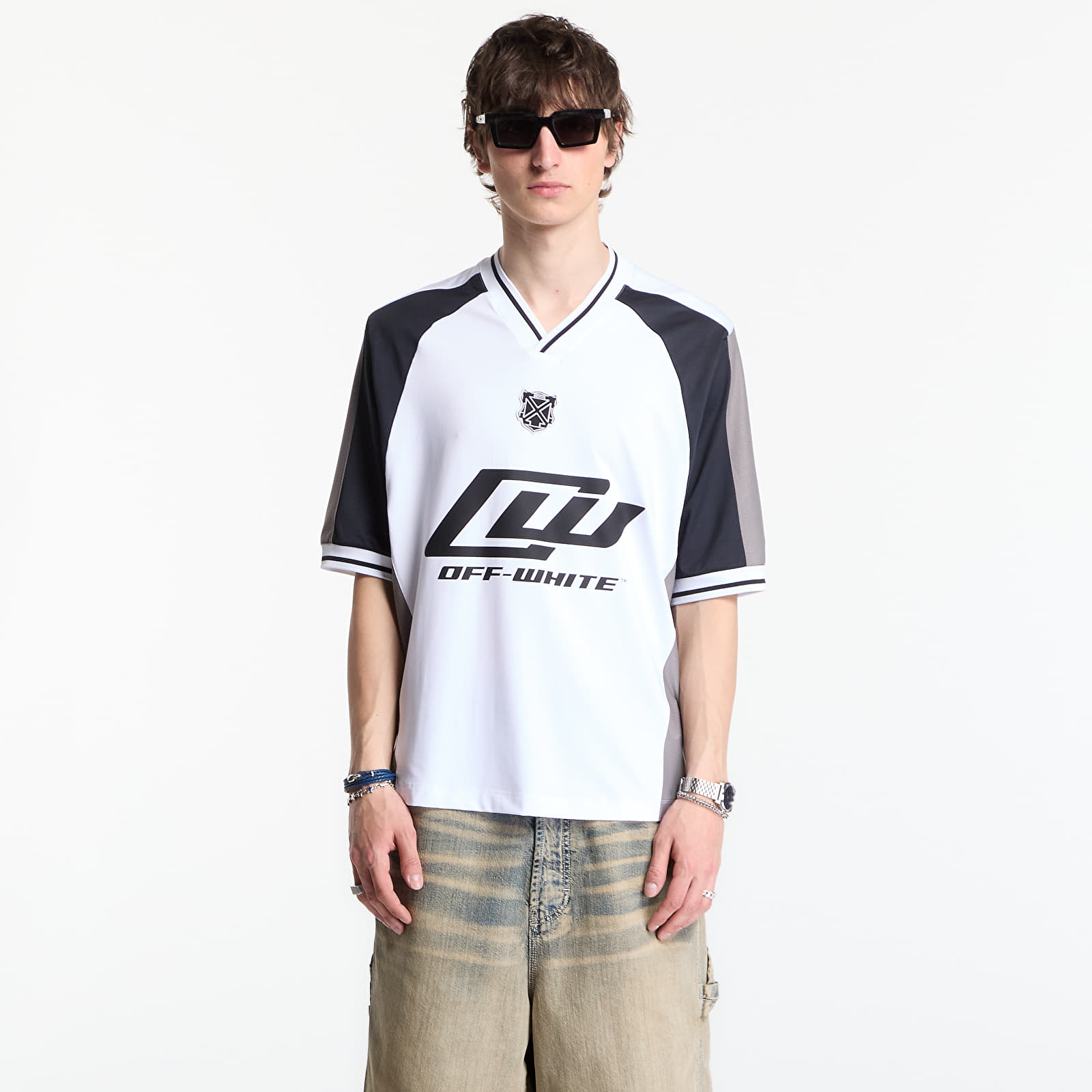 Trøyer Off-White Soccer V-Neck S/S T-Shirt 3 White