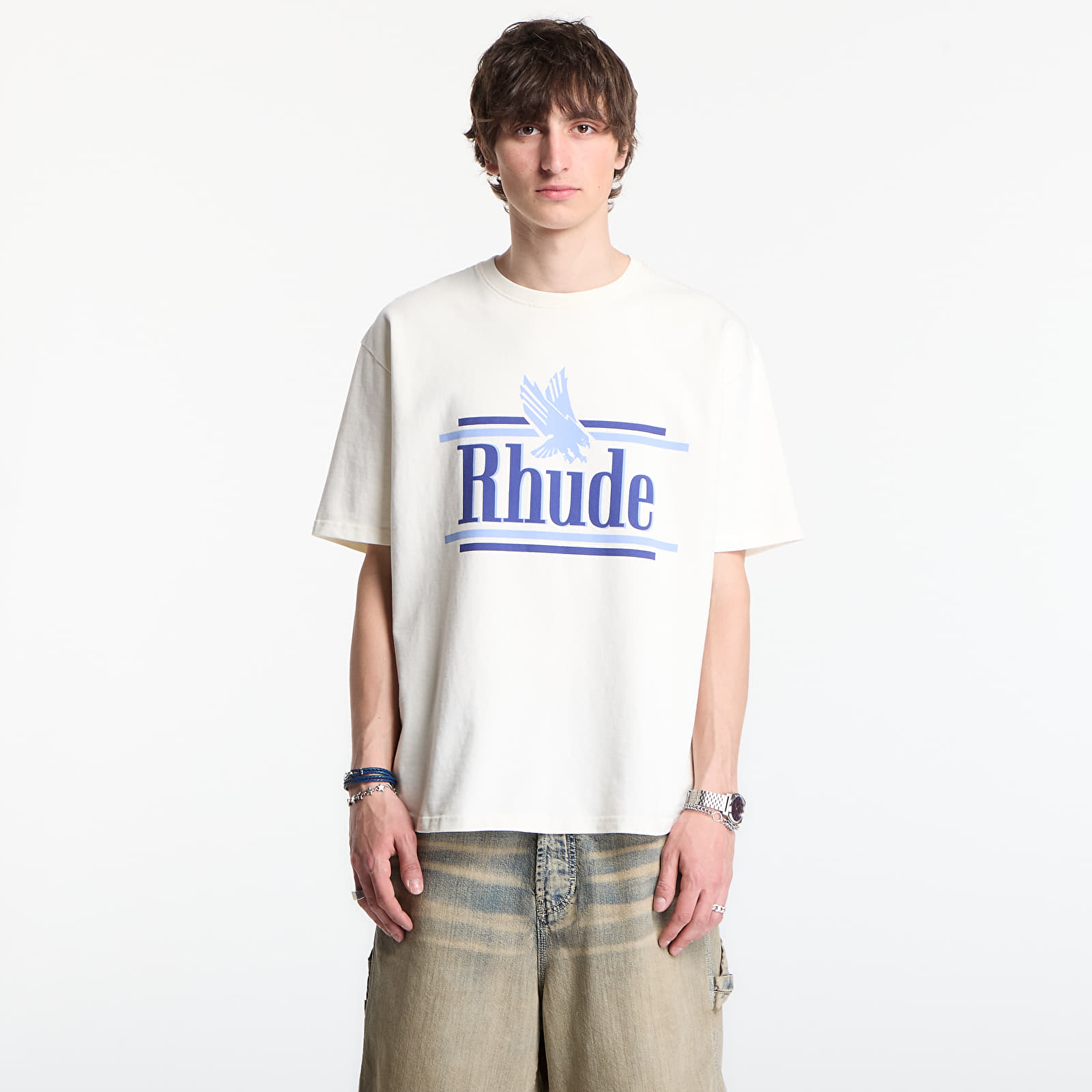 Trička Rhude Rossa Tee Vintage White/ Blue