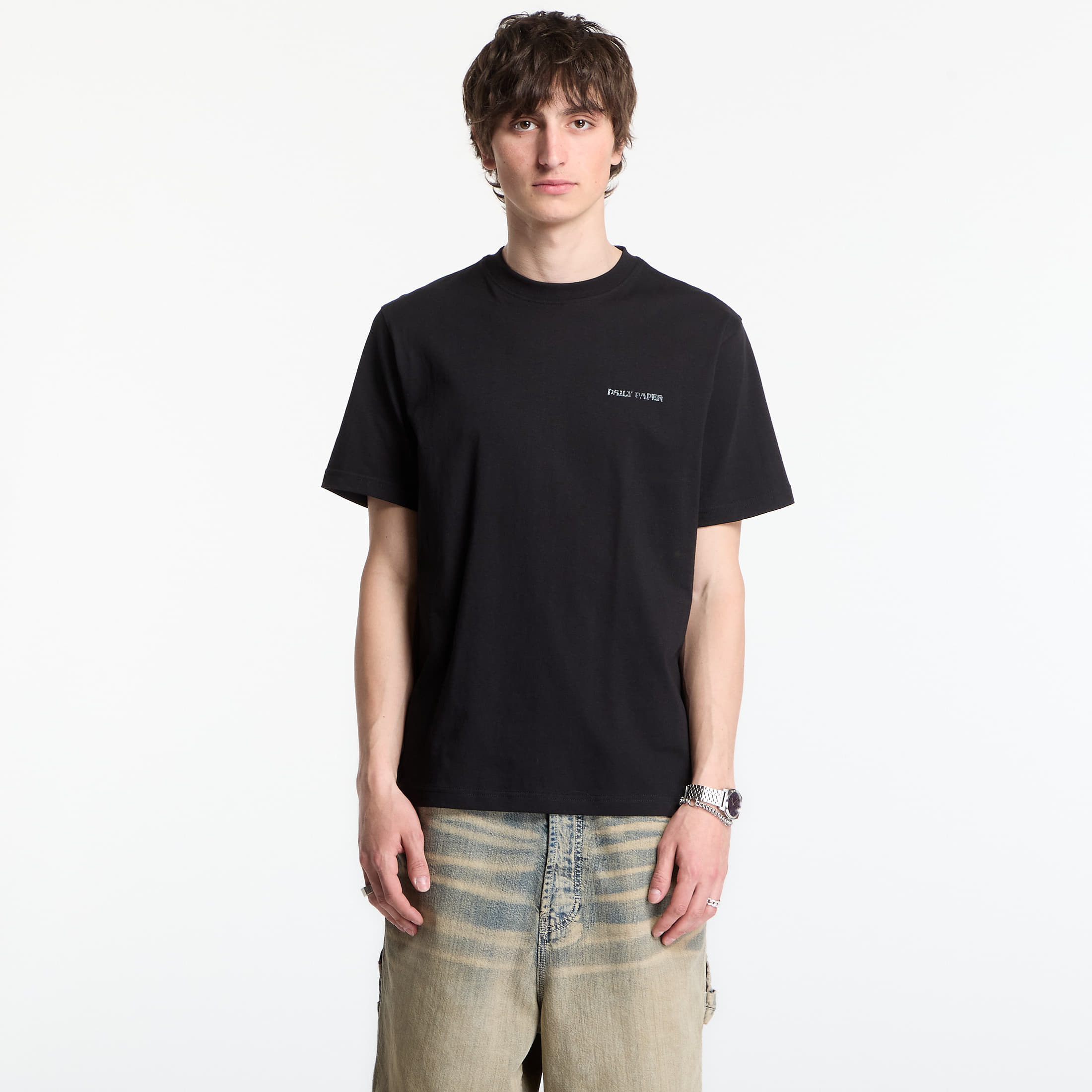Levně Tričko Daily Paper Metal Shield Ss T-Shirt Black L