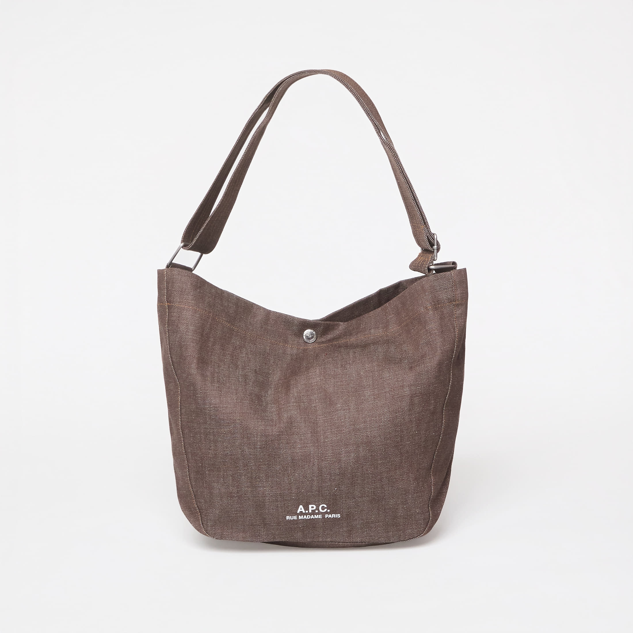 Levně Taška A.P.C. Journal Satchel Dark Brown Universal