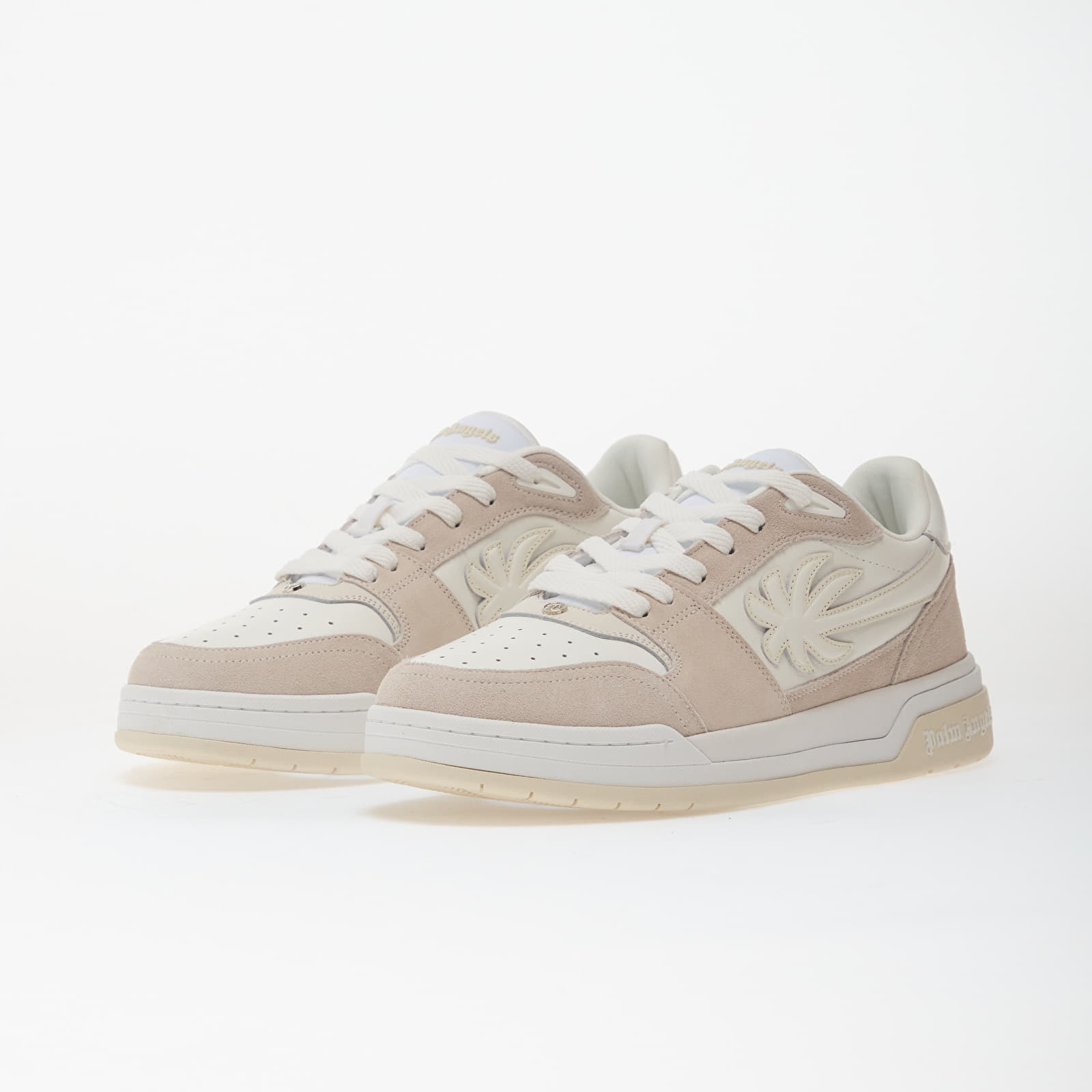 Herren Sneaker und Schuhe Palm Angels Palm Basketball Lea Sneakers White Off White