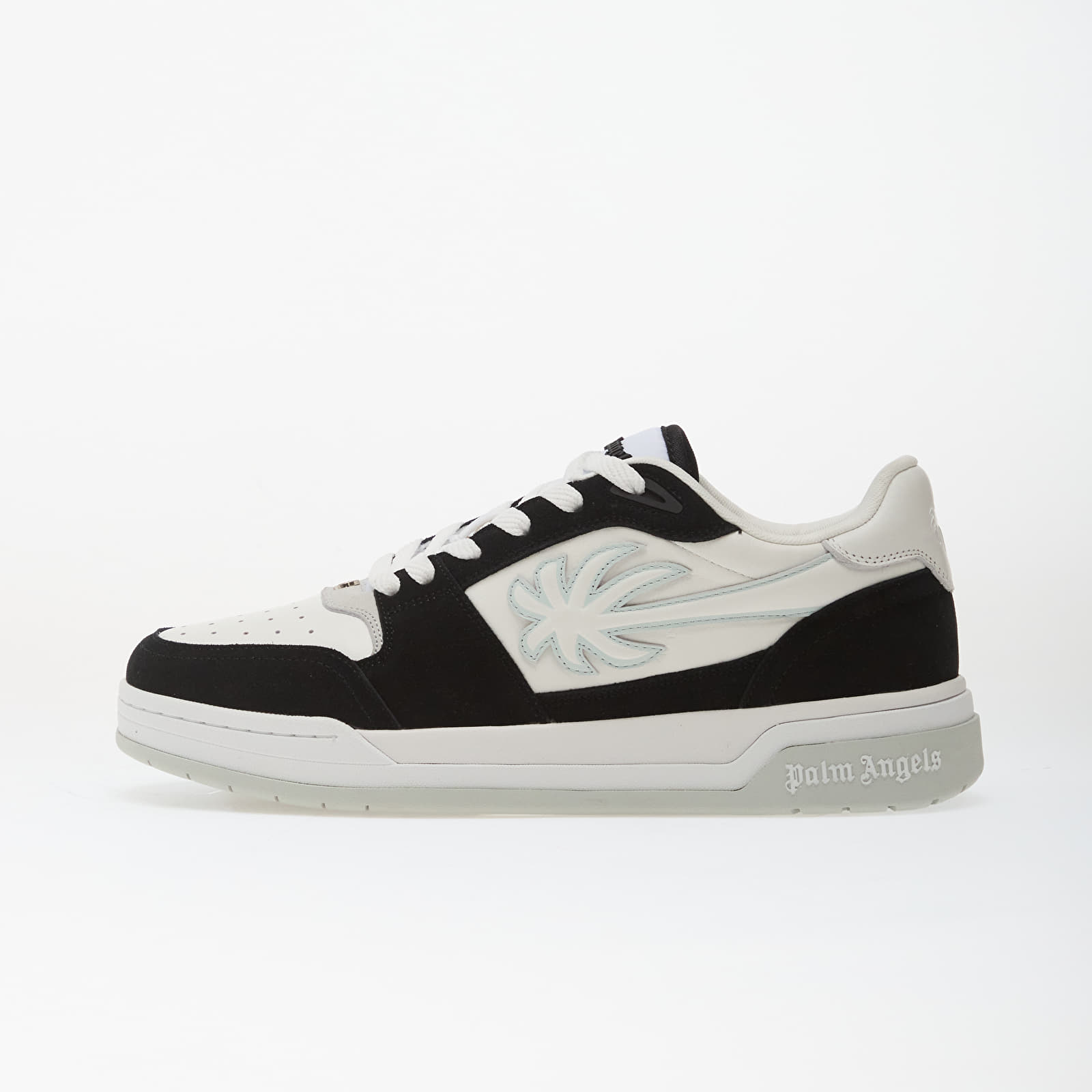 Vīriešu apavi Palm Angels Palm Basketball Lea Sneakers Black Light Grey