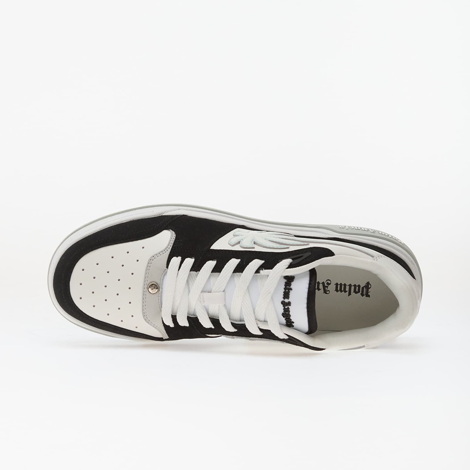 Vīriešu apavi Palm Angels Palm Basketball Lea Sneakers Black Light Grey