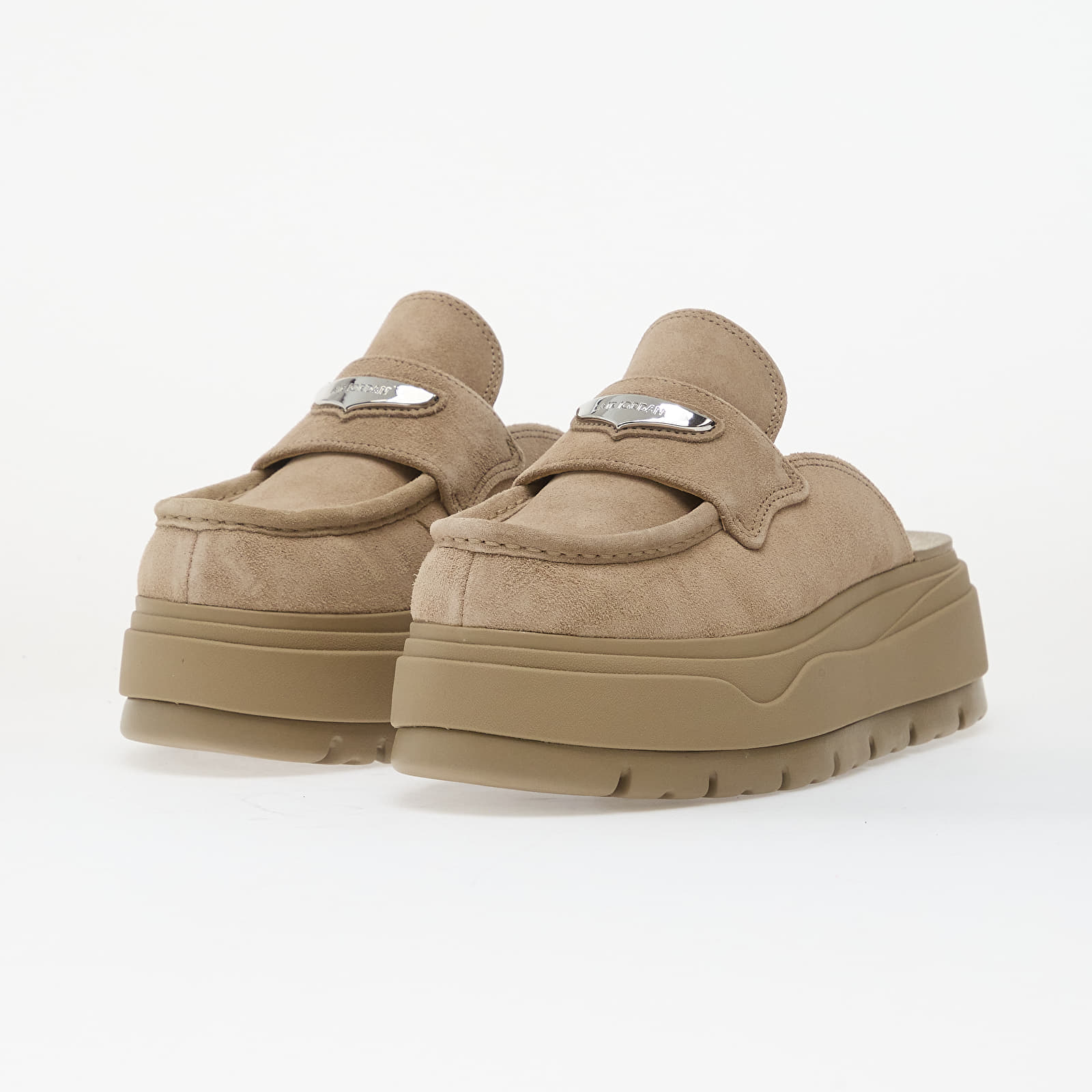 Skor för kvinnor Air Jordan Mule Khaki/ Metallic Silver