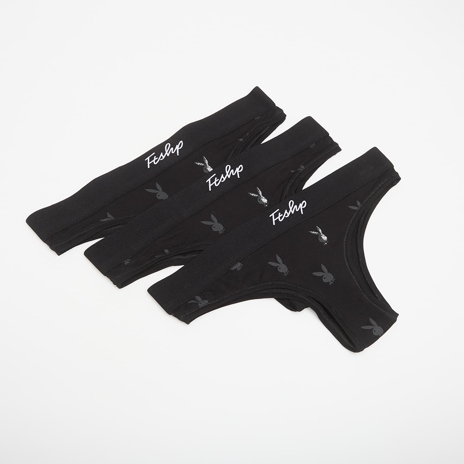 Panties Playboy x FTSHP Underwear Womans Brief 3 Pack Black