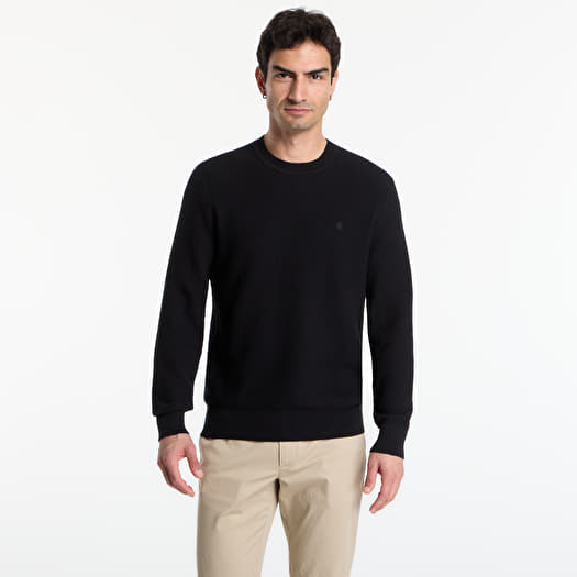 Sveter Calvin Klein Ls Textured Cotton Crewneck Sweater Black