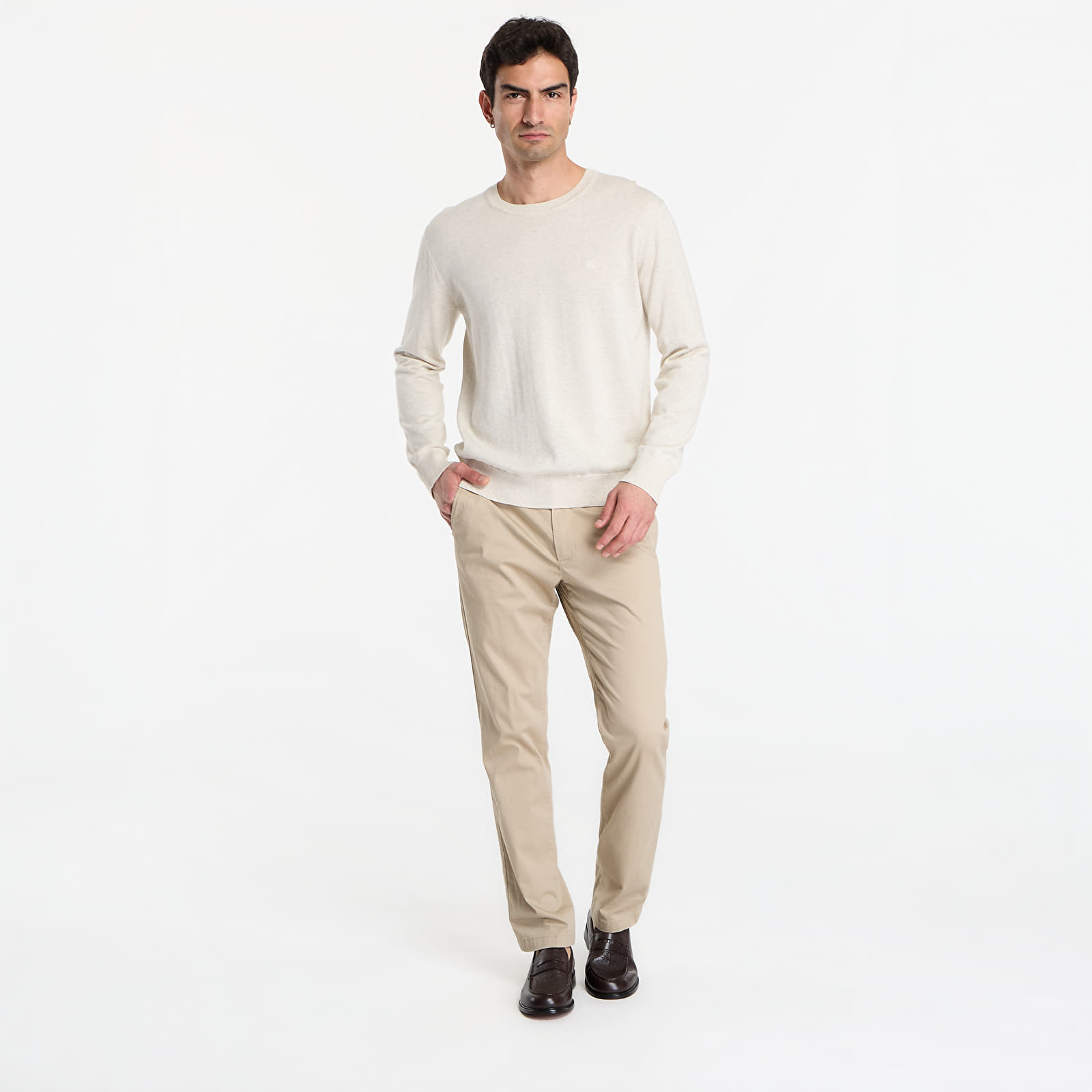 Pullover für Männer Calvin Klein Ls Supima Cotton Crew Snow Heather