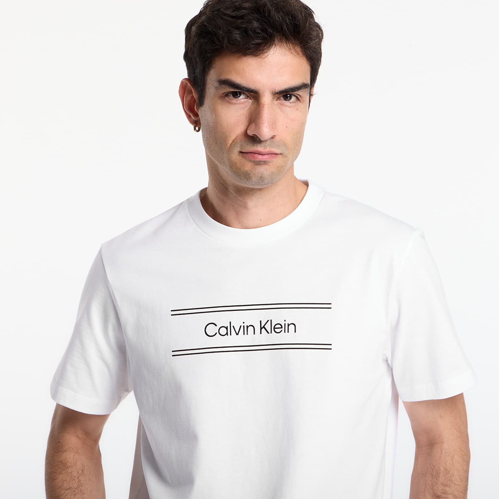 Miesten T-paidat Calvin Klein Ss 20S Eu Spw Standard Graphic Tee Bright White