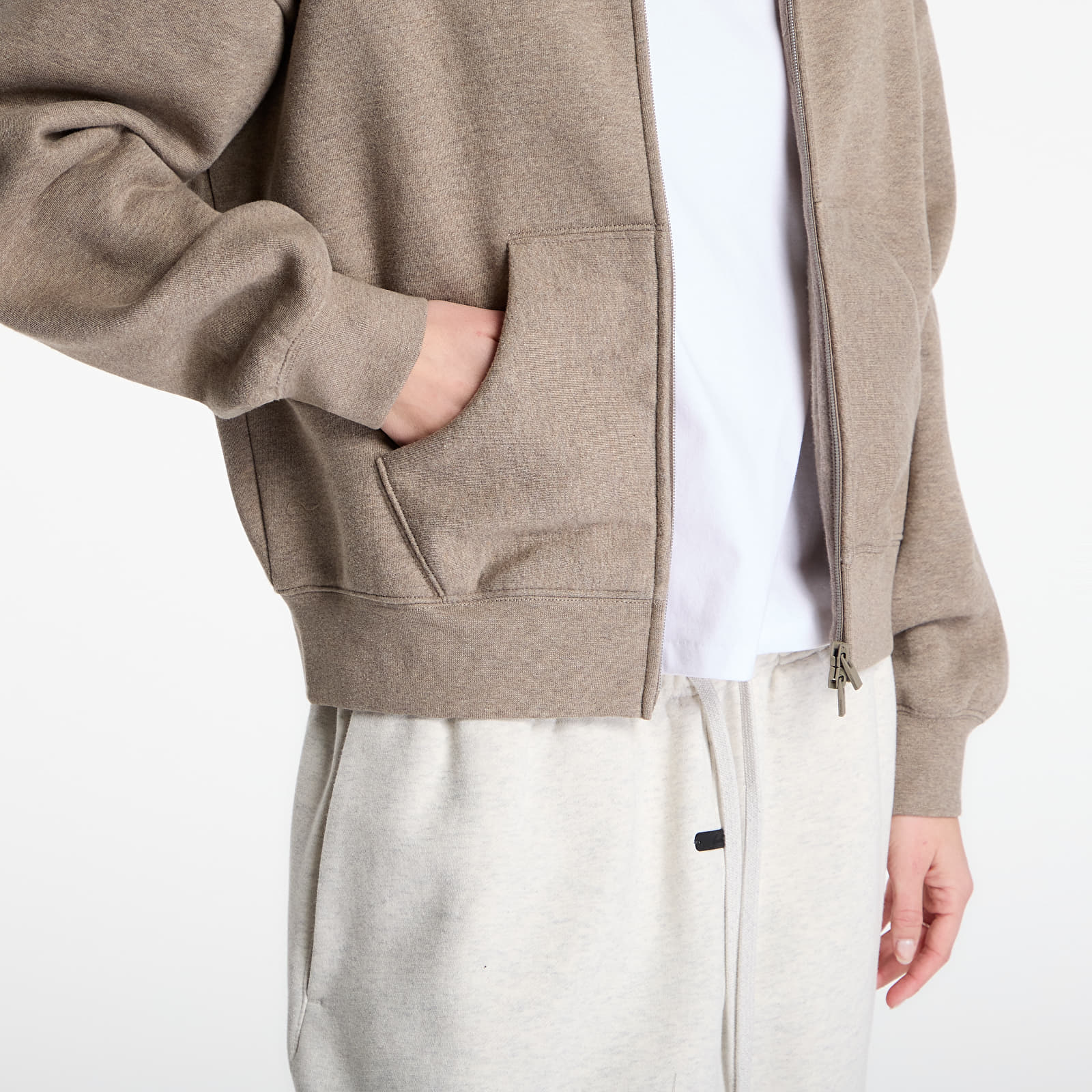 Mikiny Fear of God Essentials Classic Full Zip Hoodie Homestead Heather