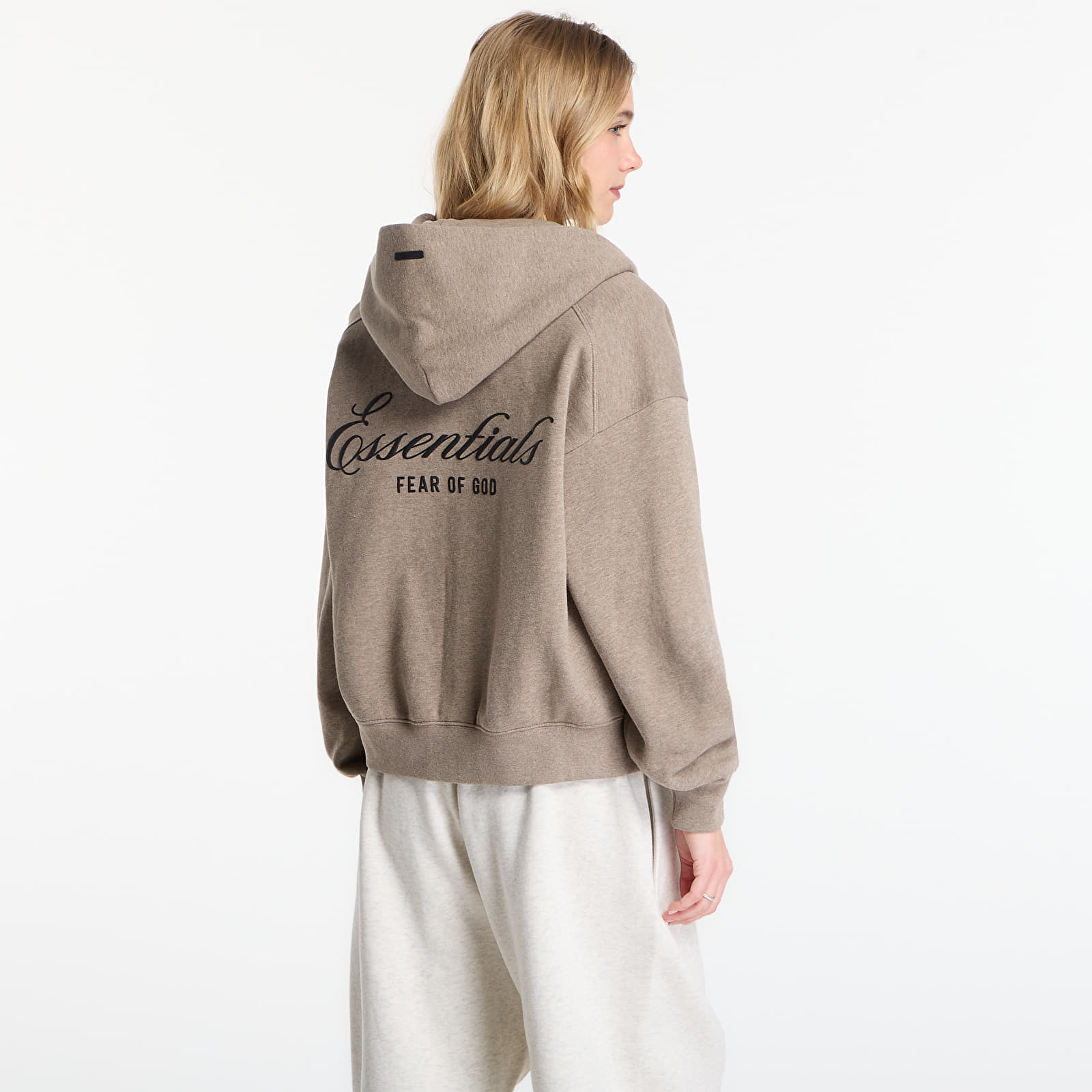 Mikiny Fear of God Essentials Classic Full Zip Hoodie Homestead Heather