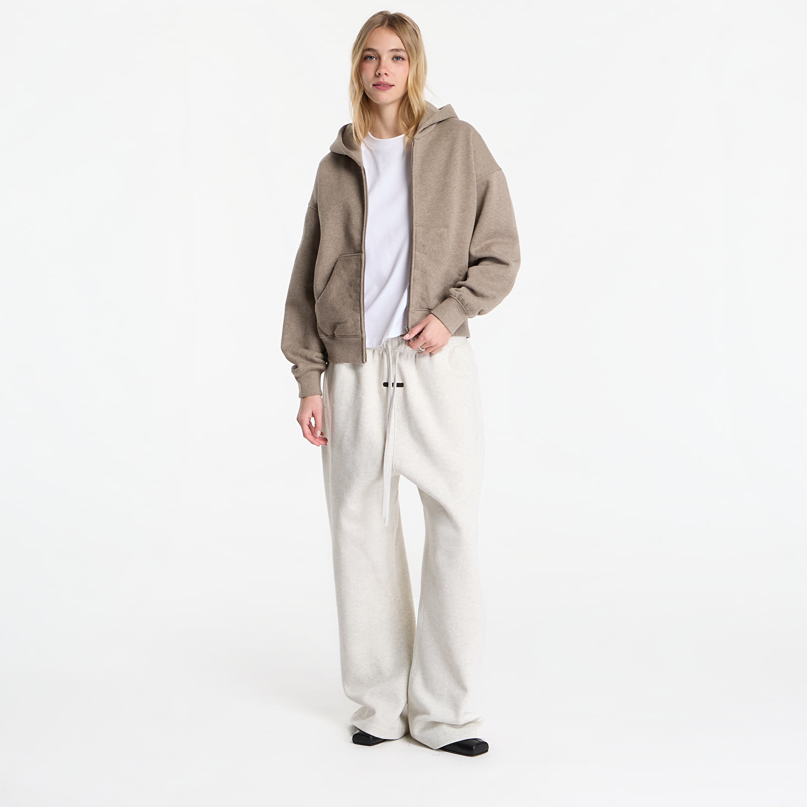 Mikiny Fear of God Essentials Classic Full Zip Hoodie Homestead Heather