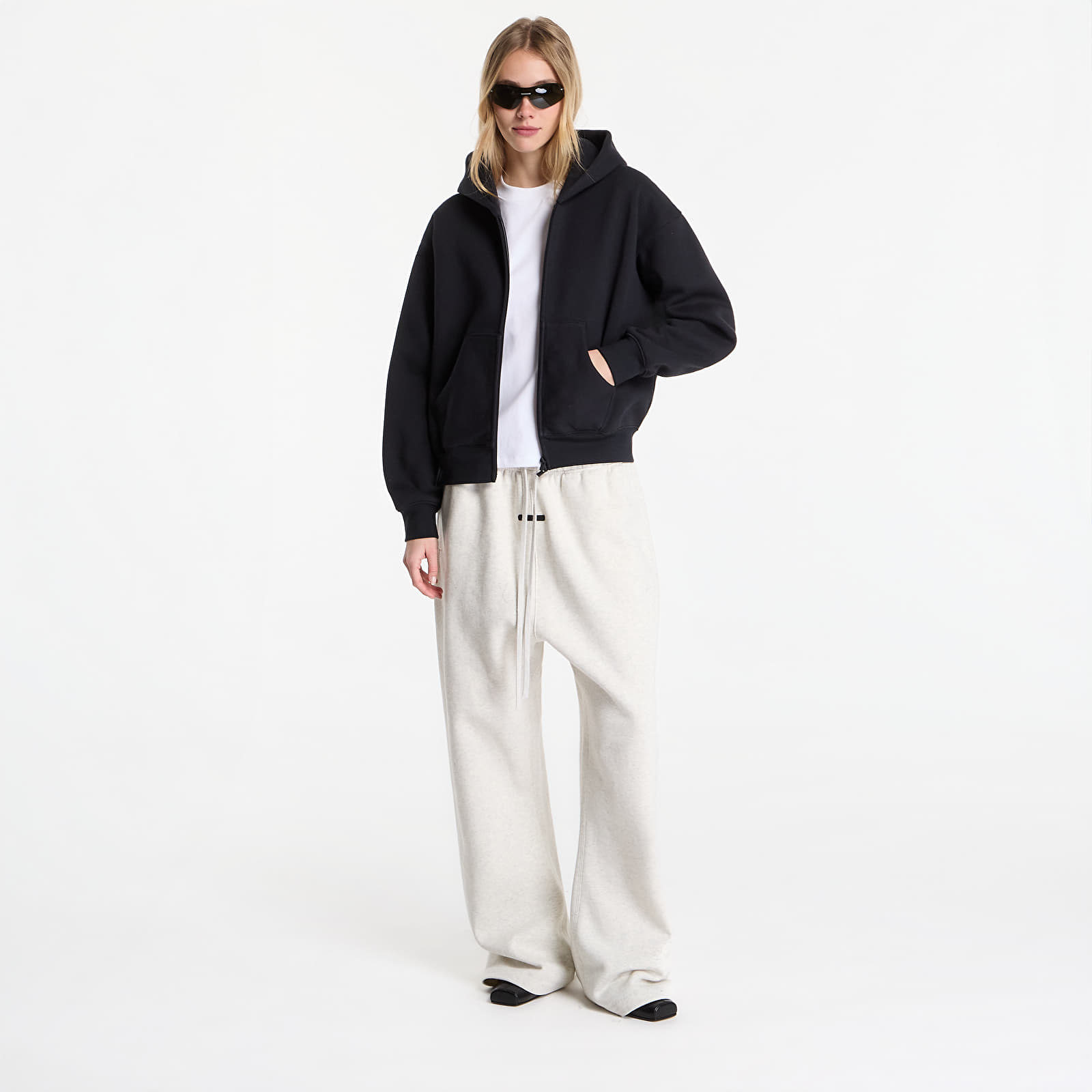 Mikiny Fear of God Essentials Classic Full Zip Hoodie Vintage Black