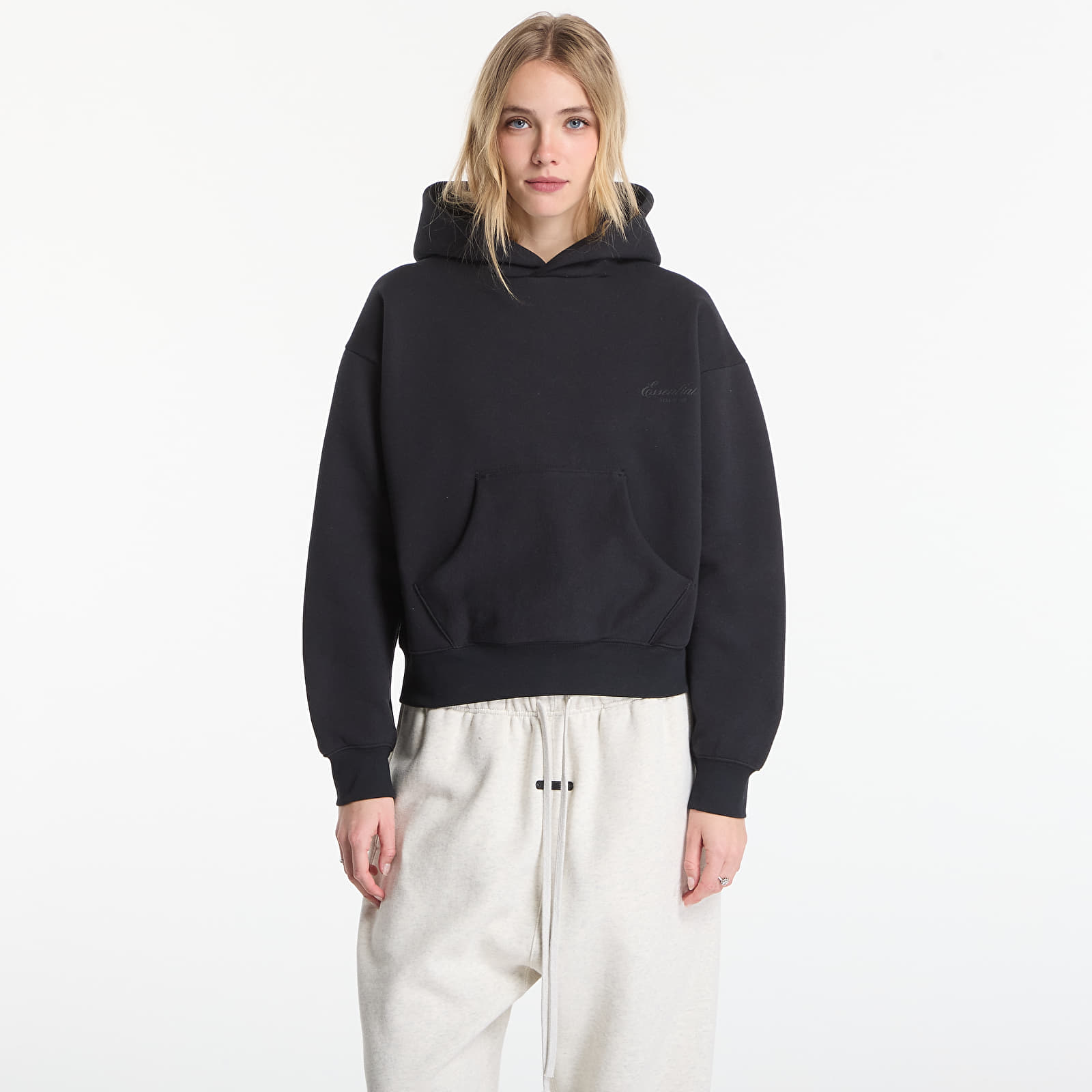 Mikiny Fear of God Essentials Classic Hoodie Vintage Black