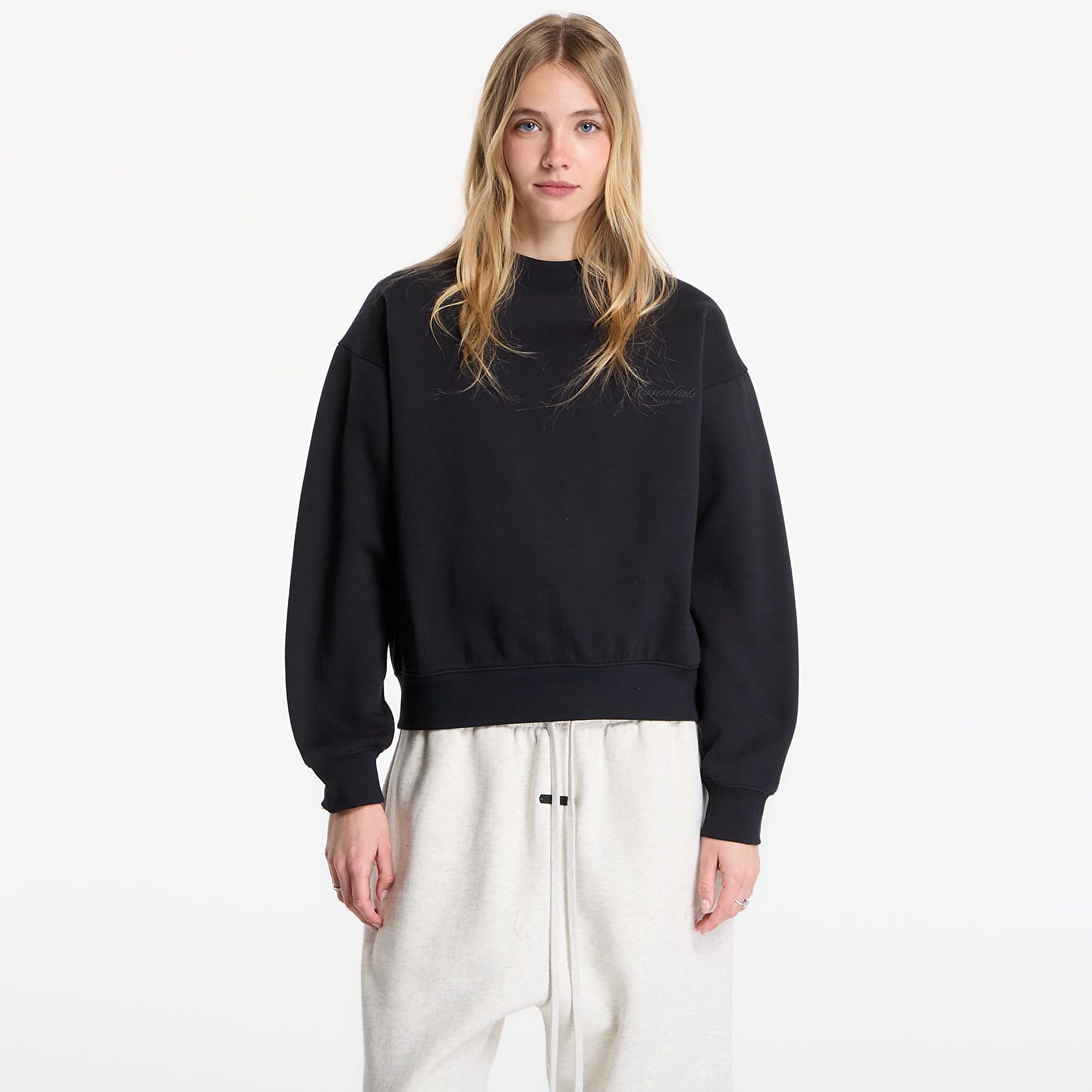 Mikiny Fear of God Essentials Classic Crewneck Sweatshirt Vintage Black