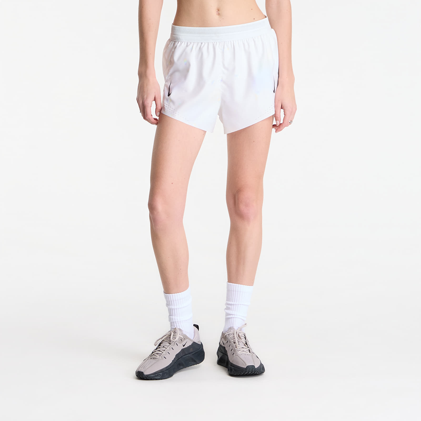 Kraťasy Nike AeroSwift Women's Dri-FIT ADV Mid-Rise Brief-Lined 3" Running Shorts Off White/ White/ Black
