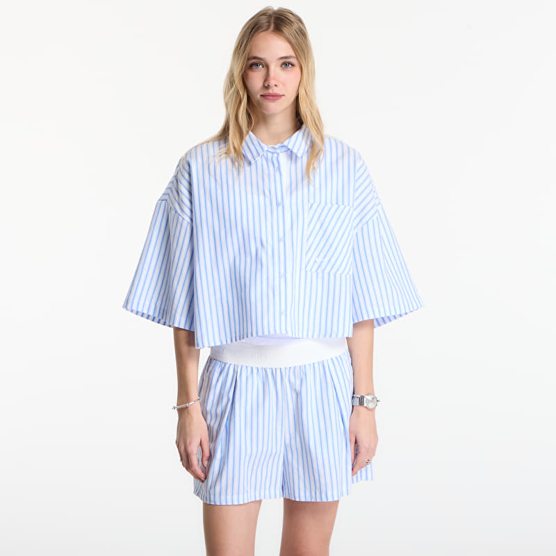Nike Sportswear Chill Poplin Women's Oversized Short-Sleeve Top Lt Photo Blue/ Hydrogen Blue/ Summit White
