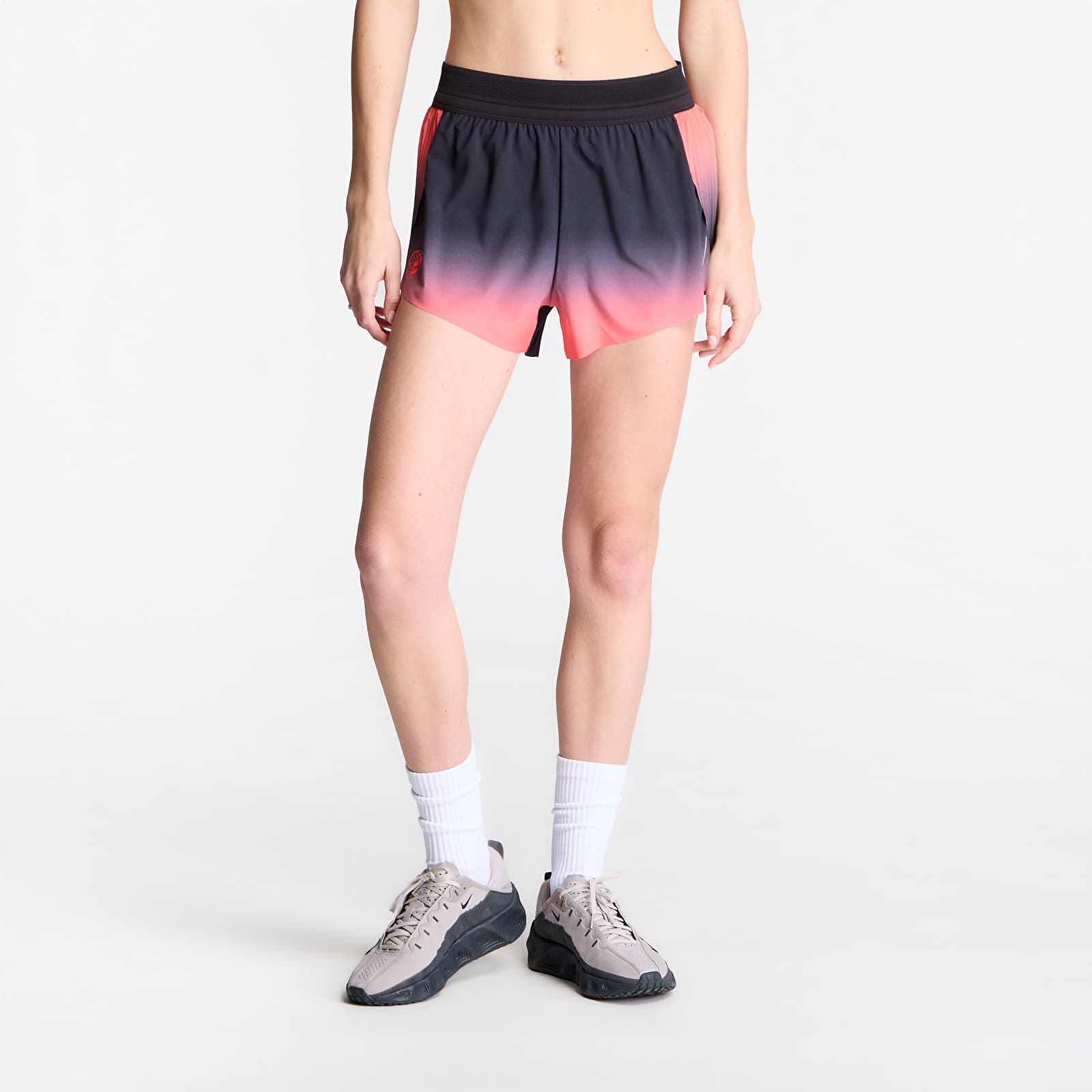 Shorts Nike AeroSwift Women's Dri-FIT ADV 3" Brief-Lined Running Shorts Black/ Bright Crimson/ Metallic Silver
