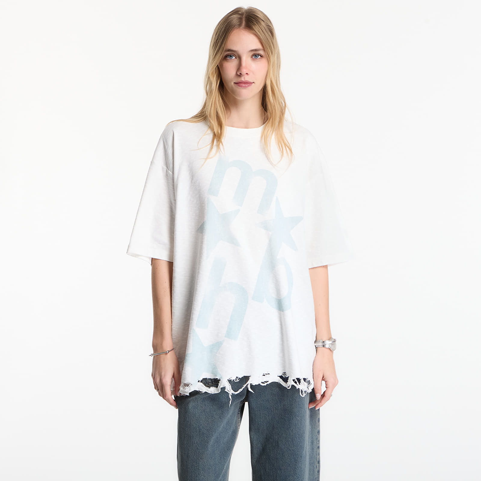 Marškinėliai MISBHV Distressed Mbh Star T-Shirt UNISEX Off White