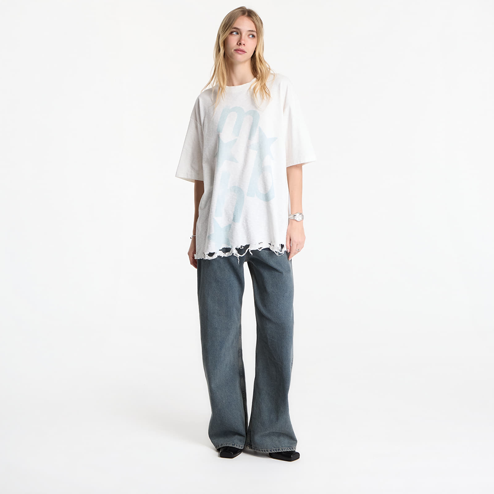 Marškinėliai MISBHV Distressed Mbh Star T-Shirt UNISEX Off White