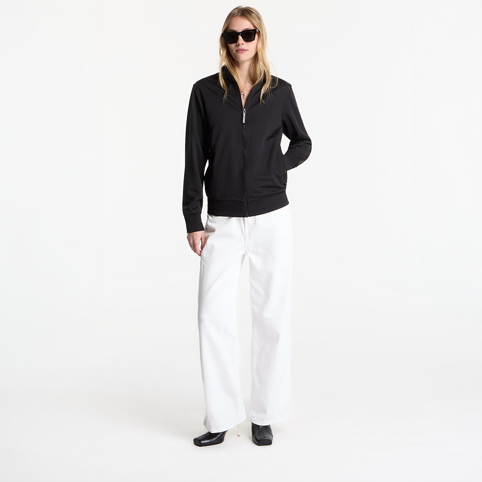 Hettegensere og sweatshirts Palm Angels Back Curved Logo Track Top UNISEX Black/ Off White