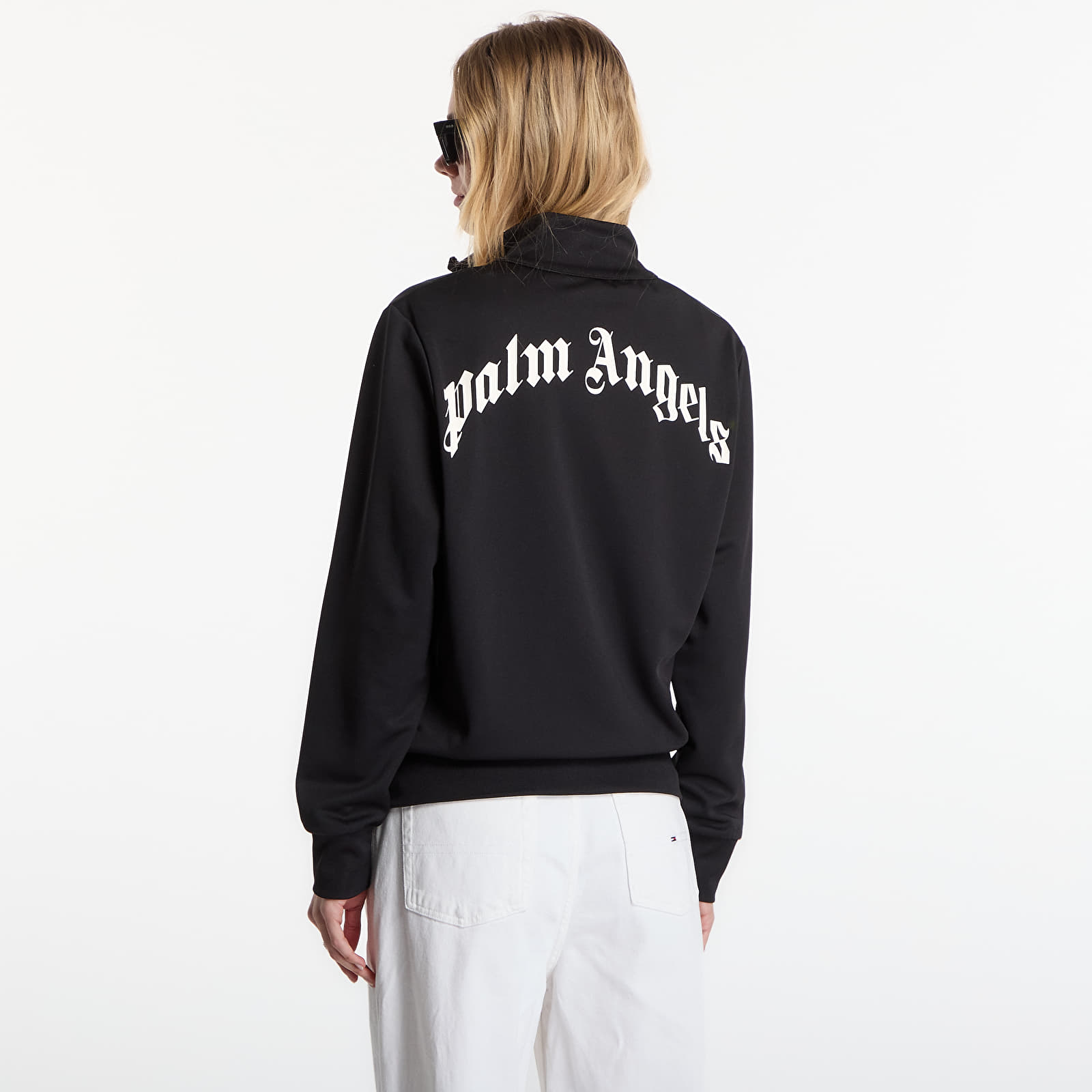 Hettegensere og sweatshirts Palm Angels Back Curved Logo Track Top UNISEX Black/ Off White