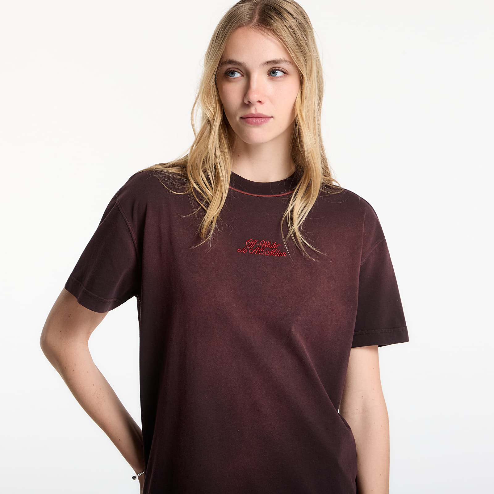 Majice T-shirt Off-White x AC Milan Reg Tee Black/ No Color