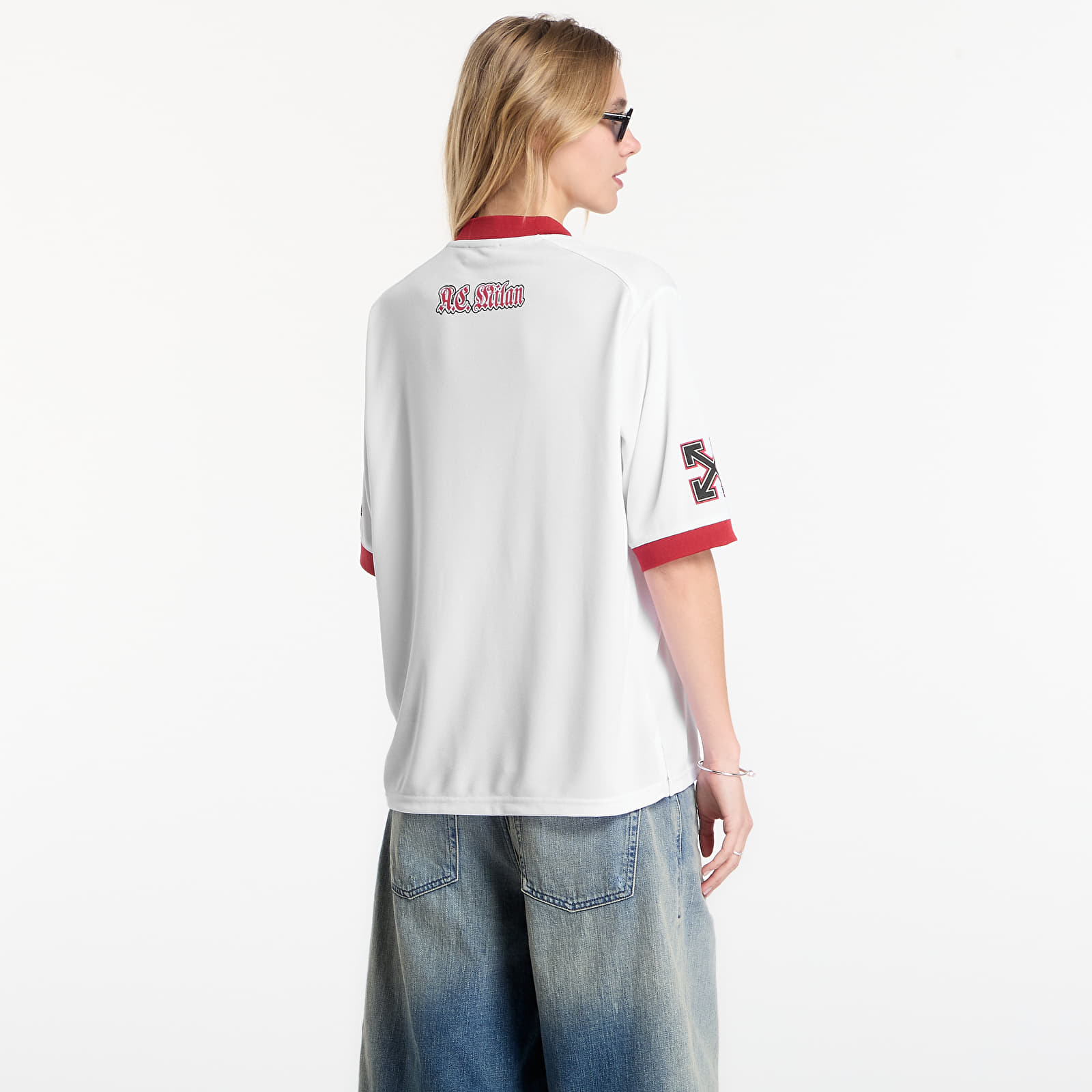 Majice T-shirt Off-White x AC Milan Arrow Tech Tee White/ White