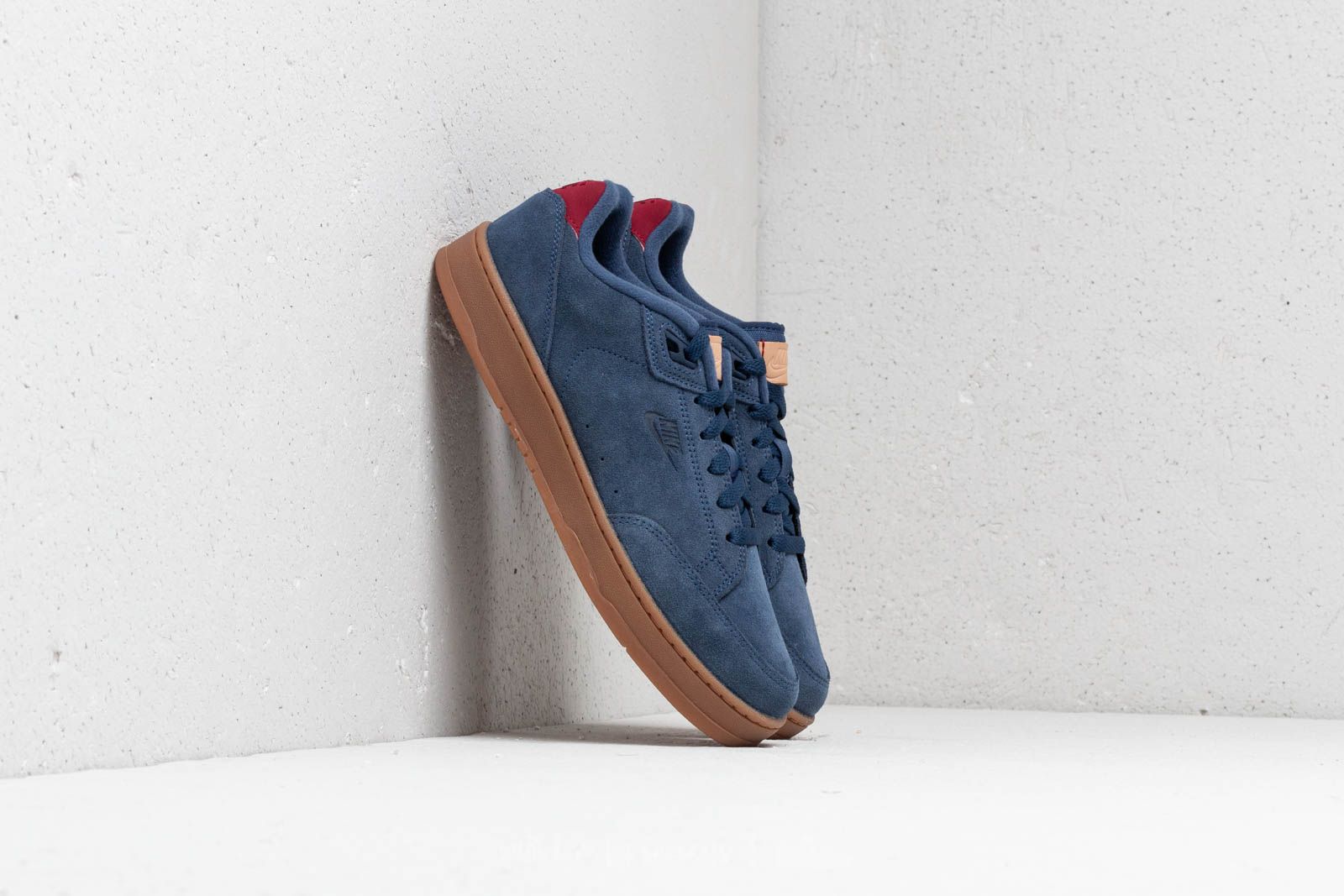 Scarpe uomo Nike Grandstand II Suede Navy/ Team Red-Gum Med Brown