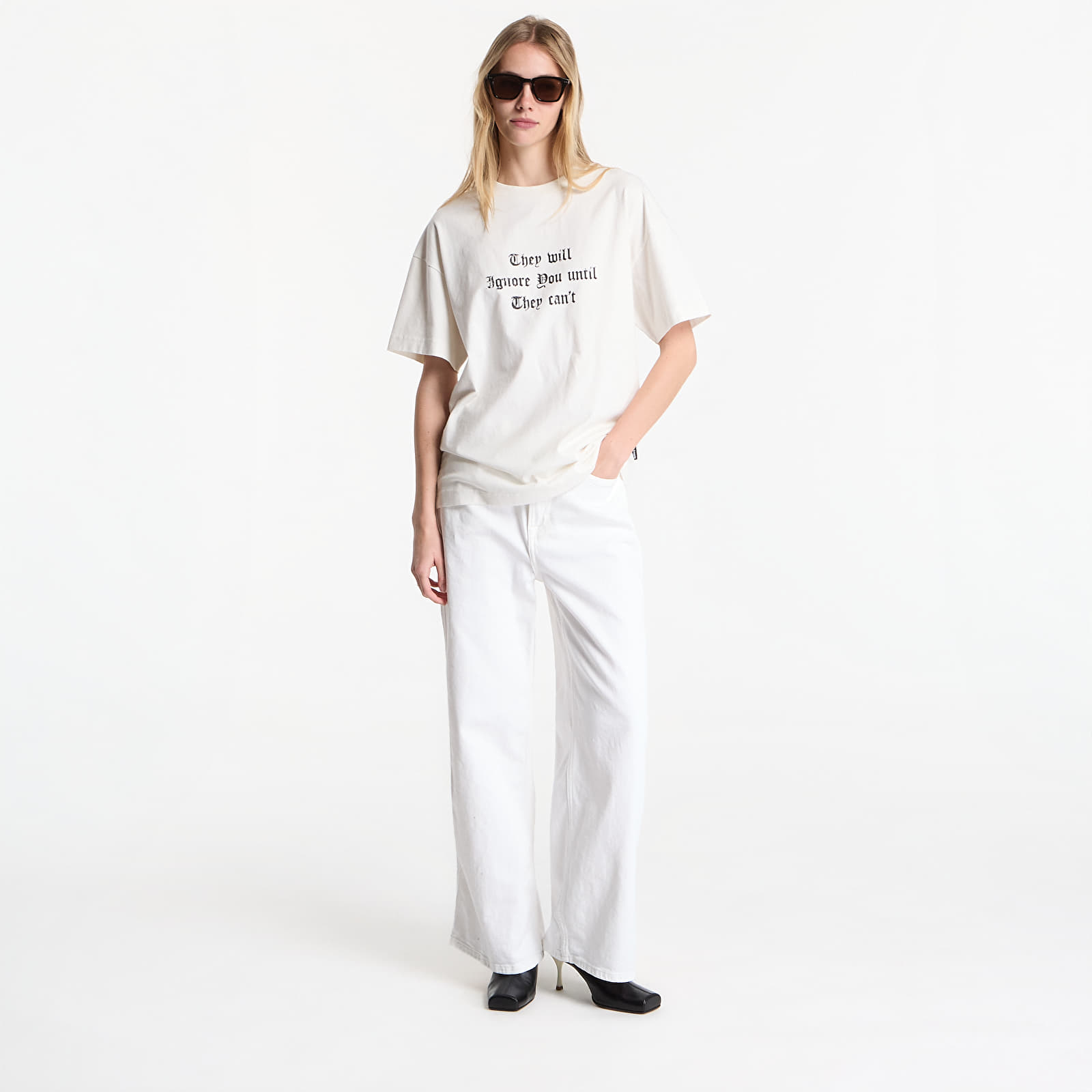 Тениски Palm Angels Statement Regular T-Shirt UNISEX Off White/ Black